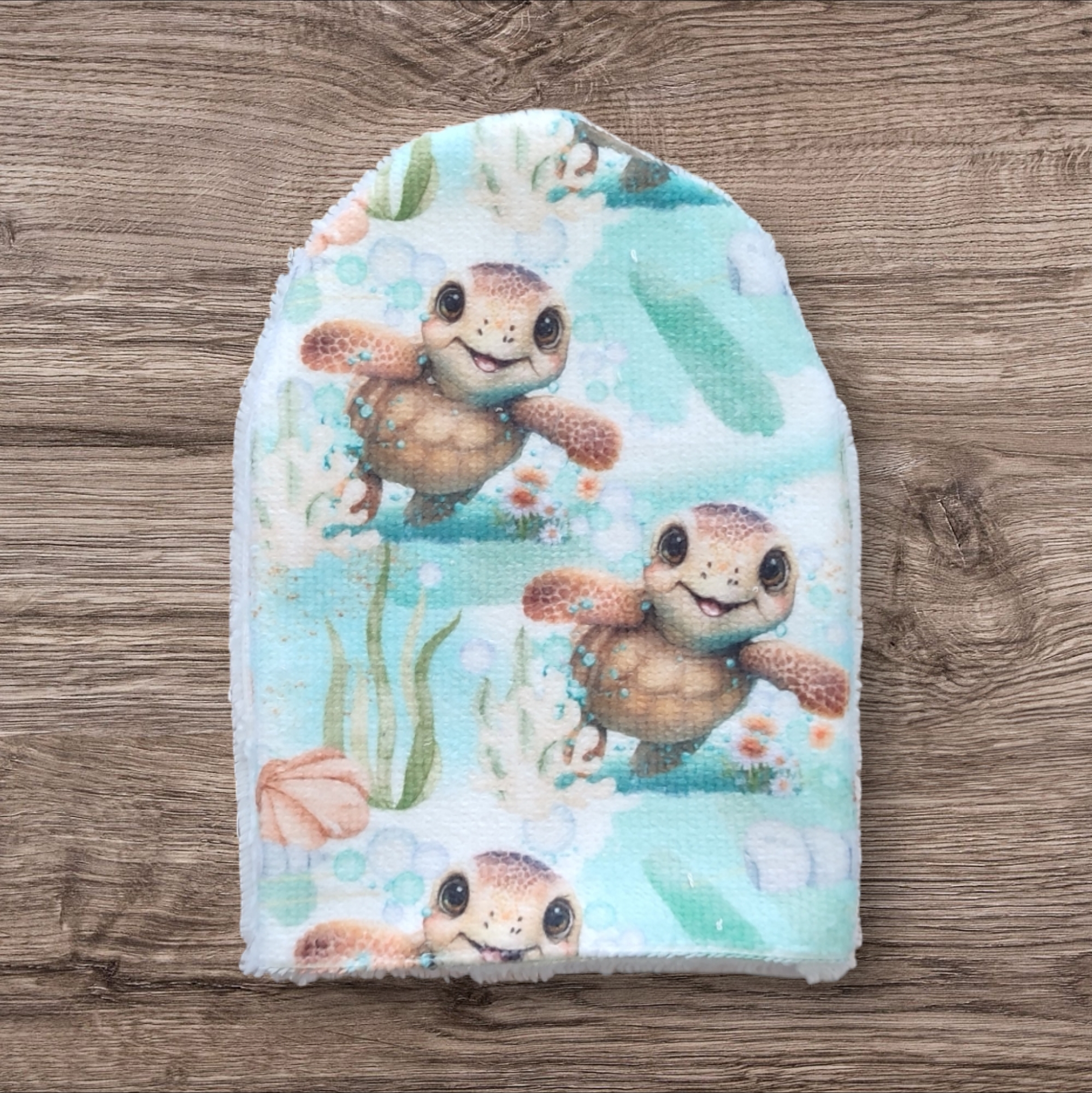 Gants de toilette , motif tortue , lot de 2