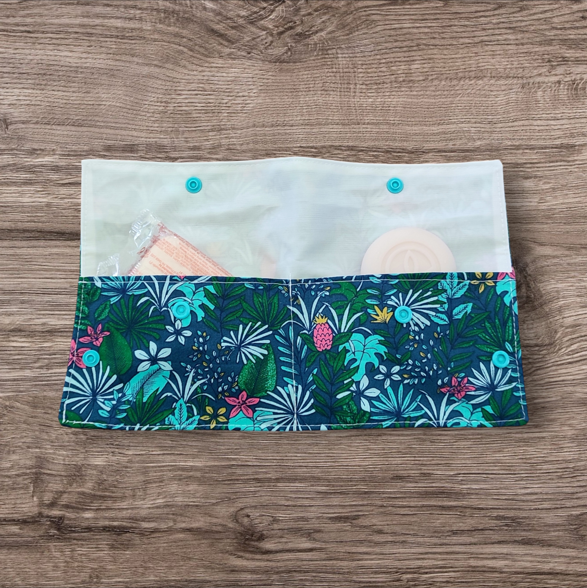 Pochette à savon imperméable, motif tropical
