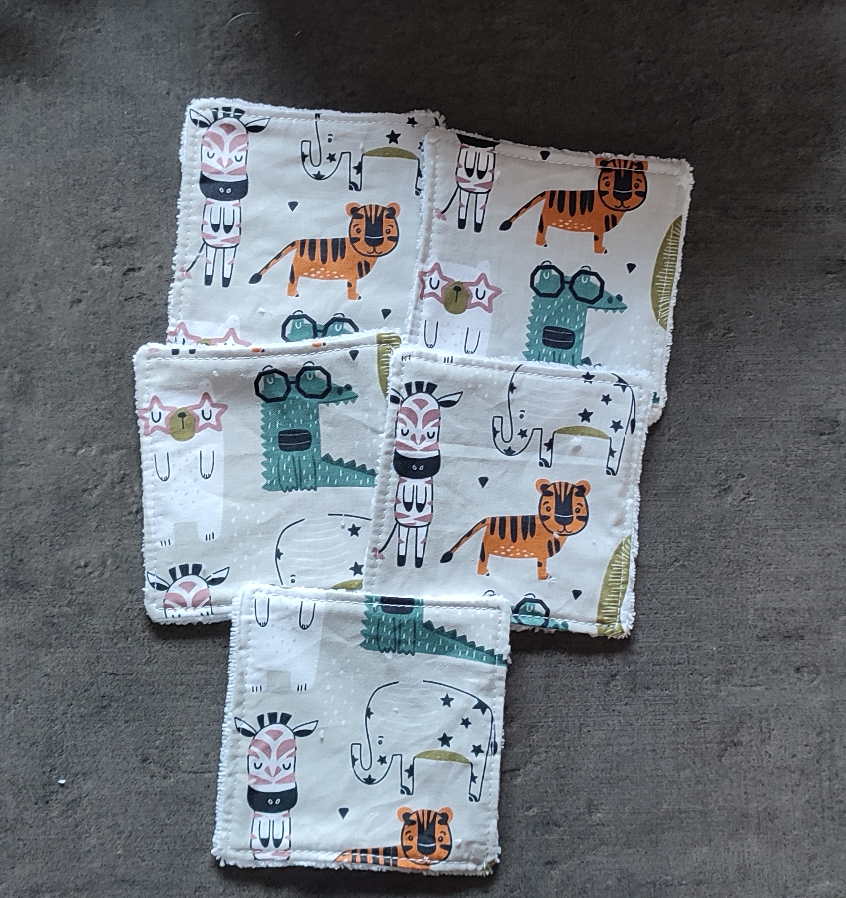 Lingettes pour bébé, motifs animaux