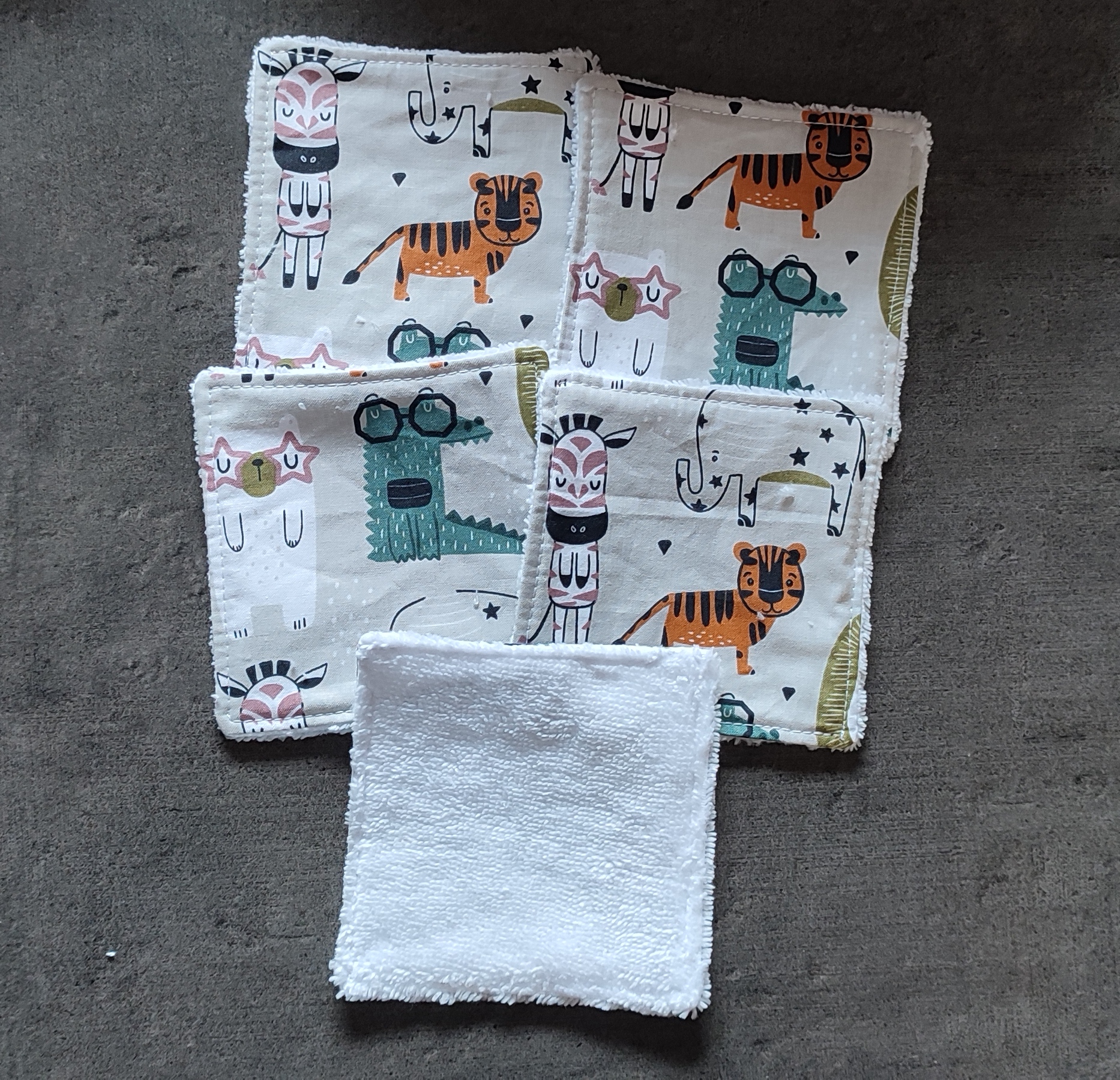 Lingettes pour bébé, motifs animaux