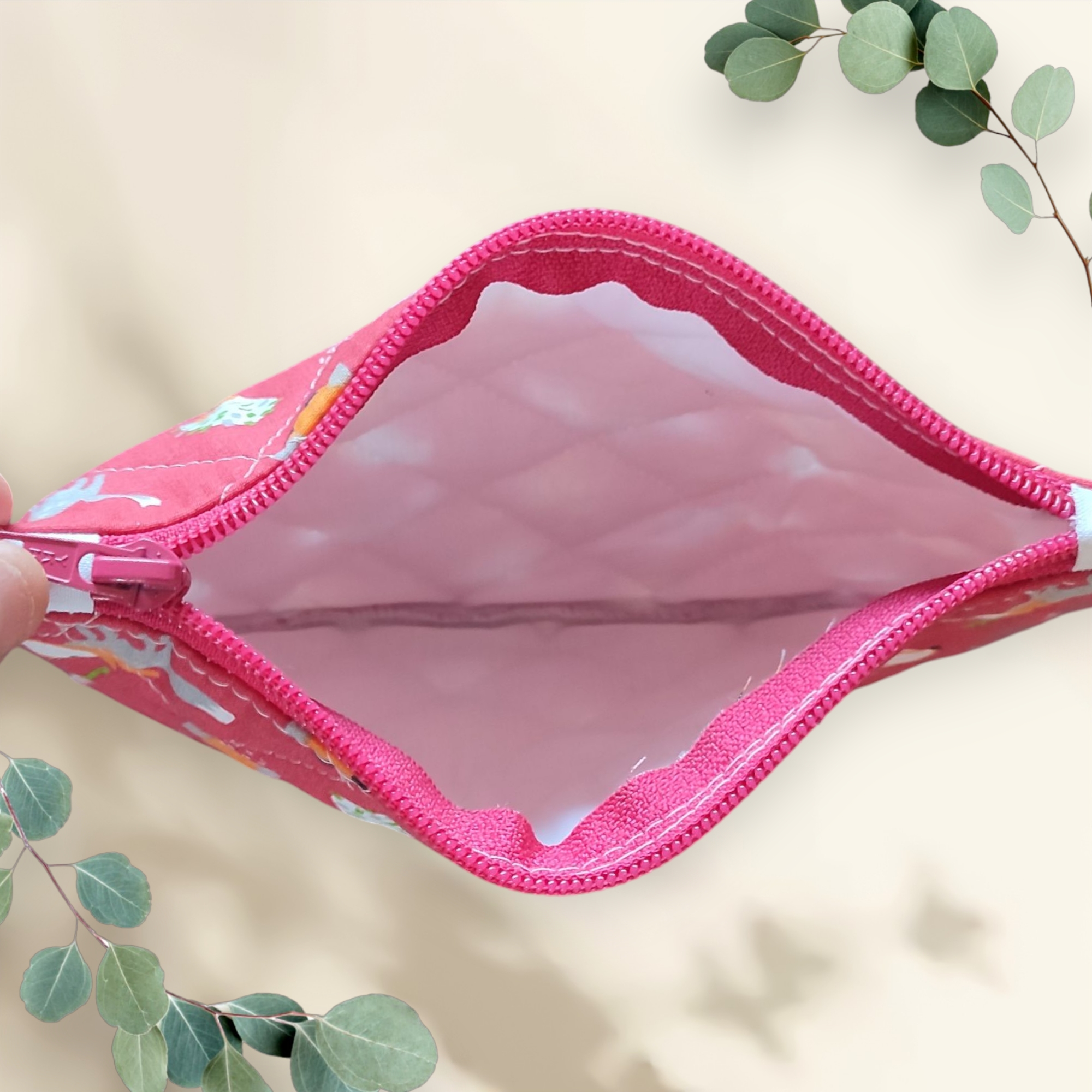 Trousse de toilette plate en tissu