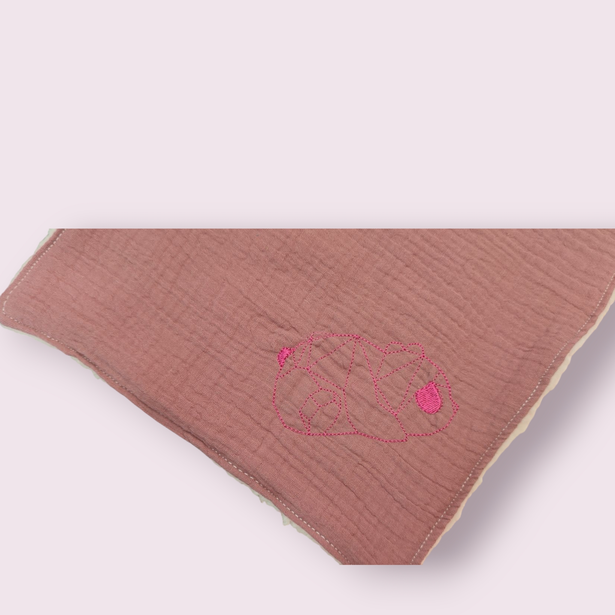 Doudou attache tétine brodé motif panda