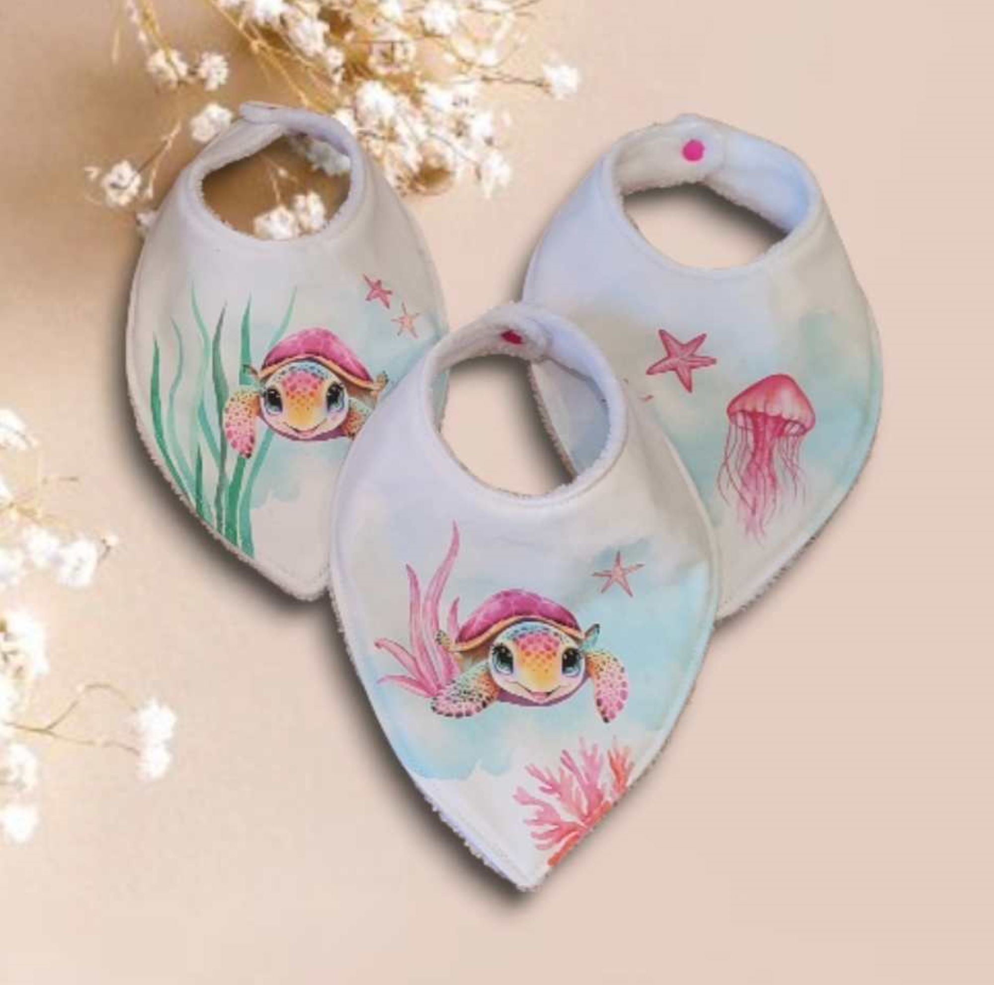 Lot de trois bandanas pour bébé