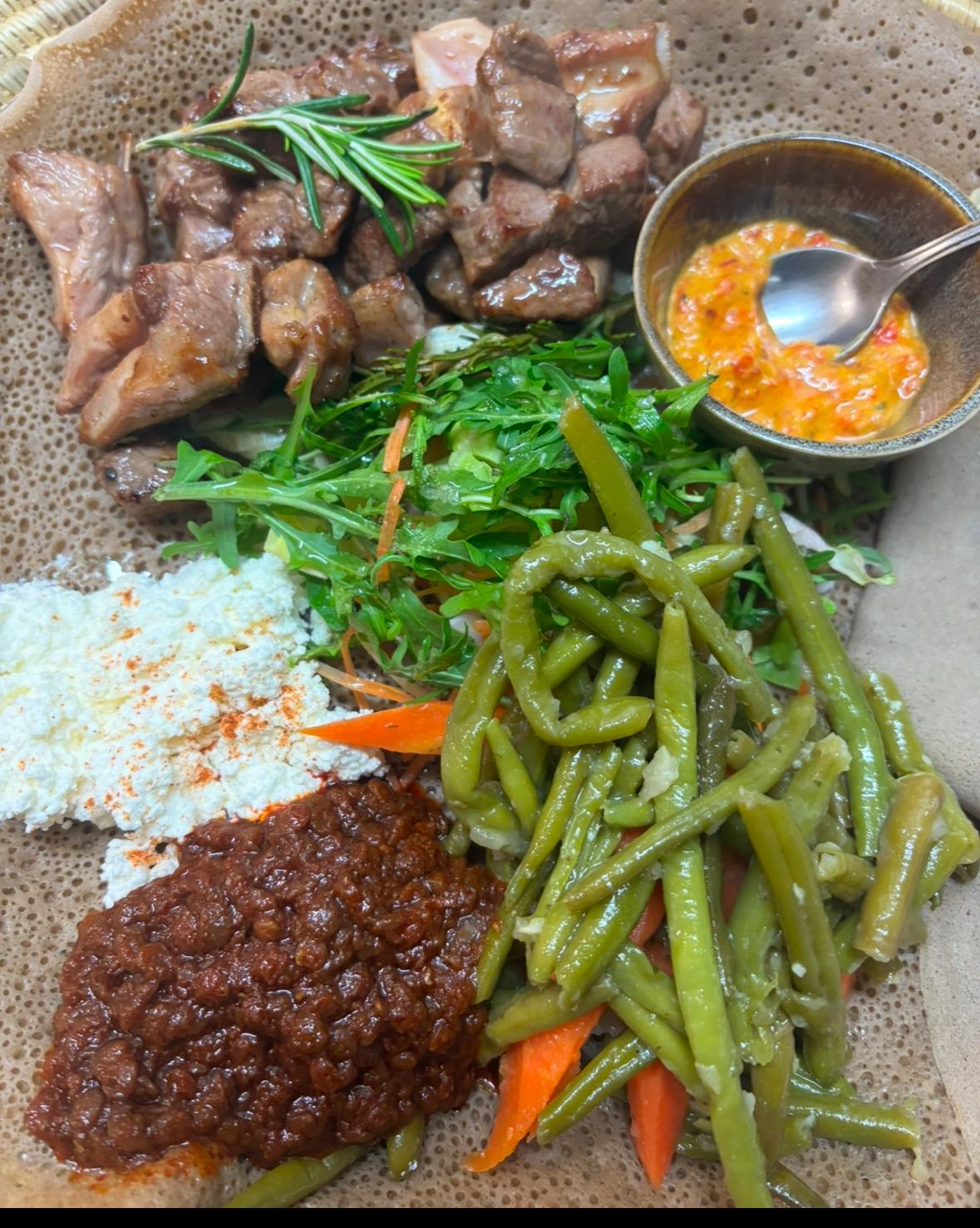 YeBege tibs - Sauté d'agneau - Sautéed lamb የበግ ጥብስ