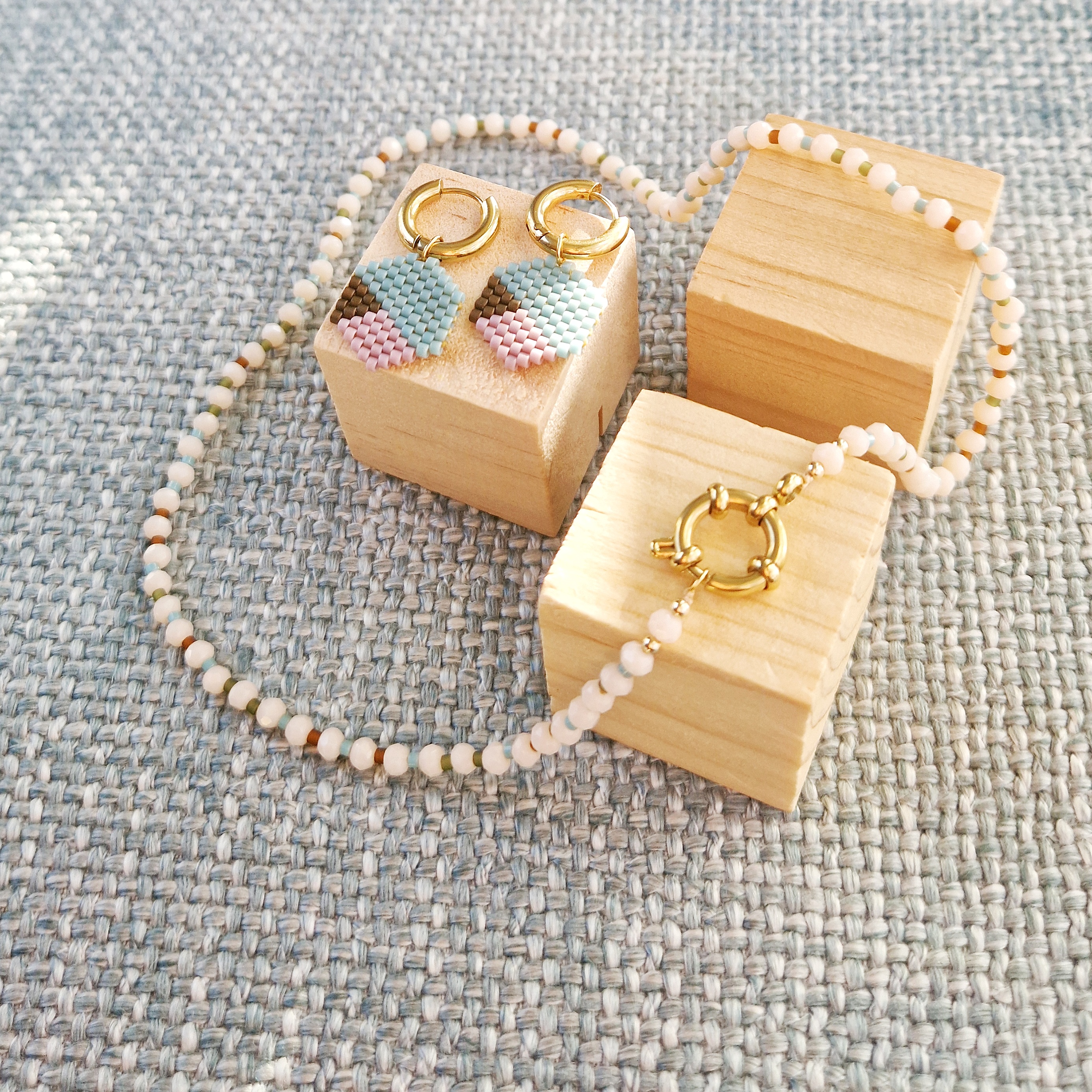 Miel - Pastels bleu et mauve + Kaki