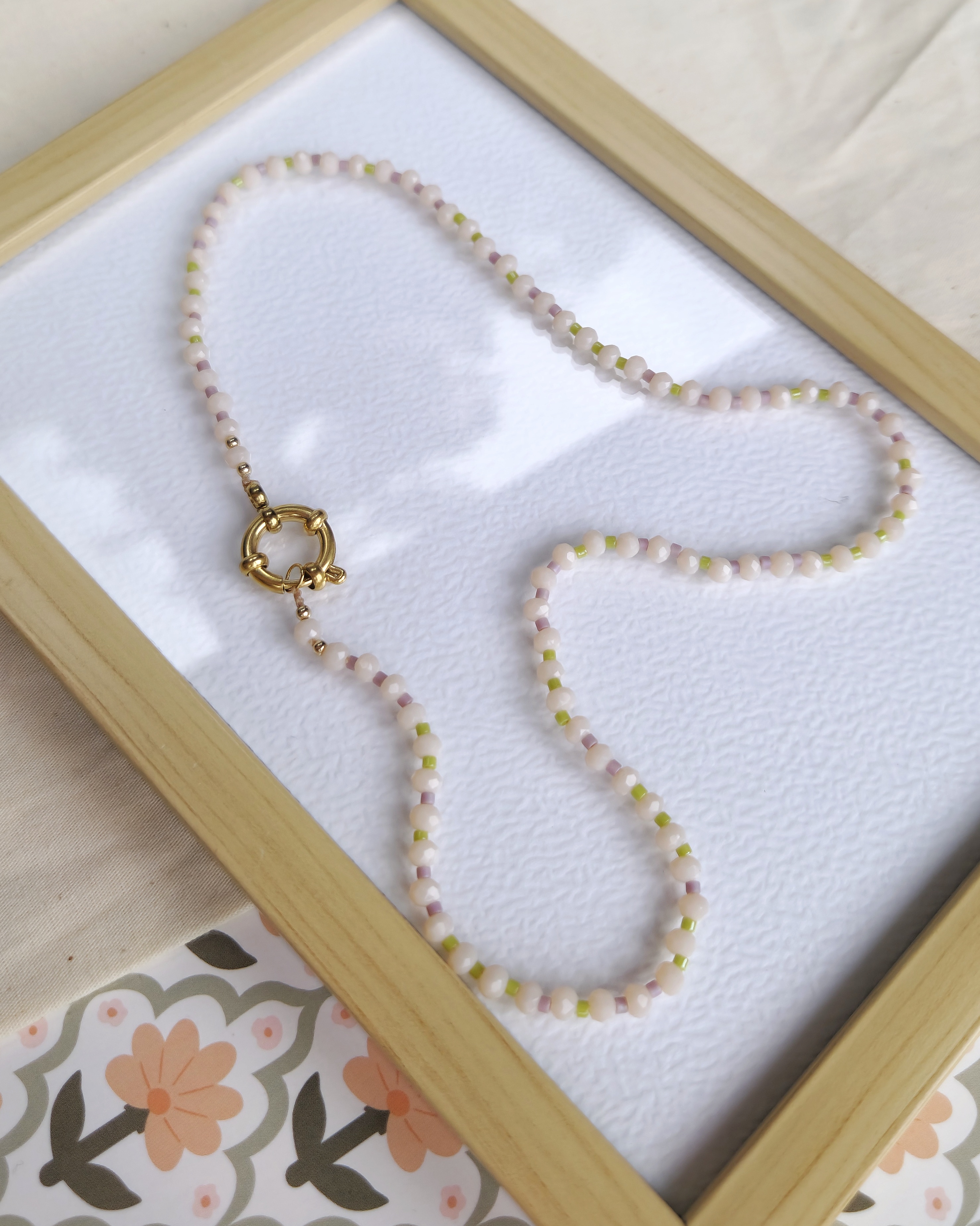 Flow*Flots Blanc Coquillage & Anis - Mauve