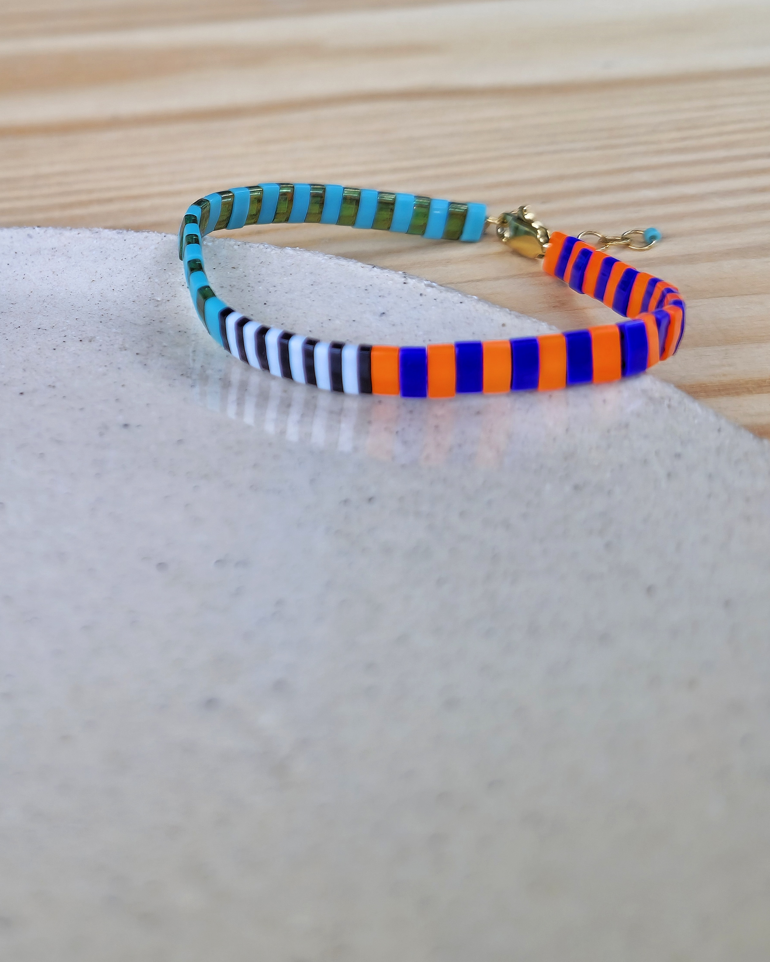 Nivelle - Orange Bleu & Olive Turquoise