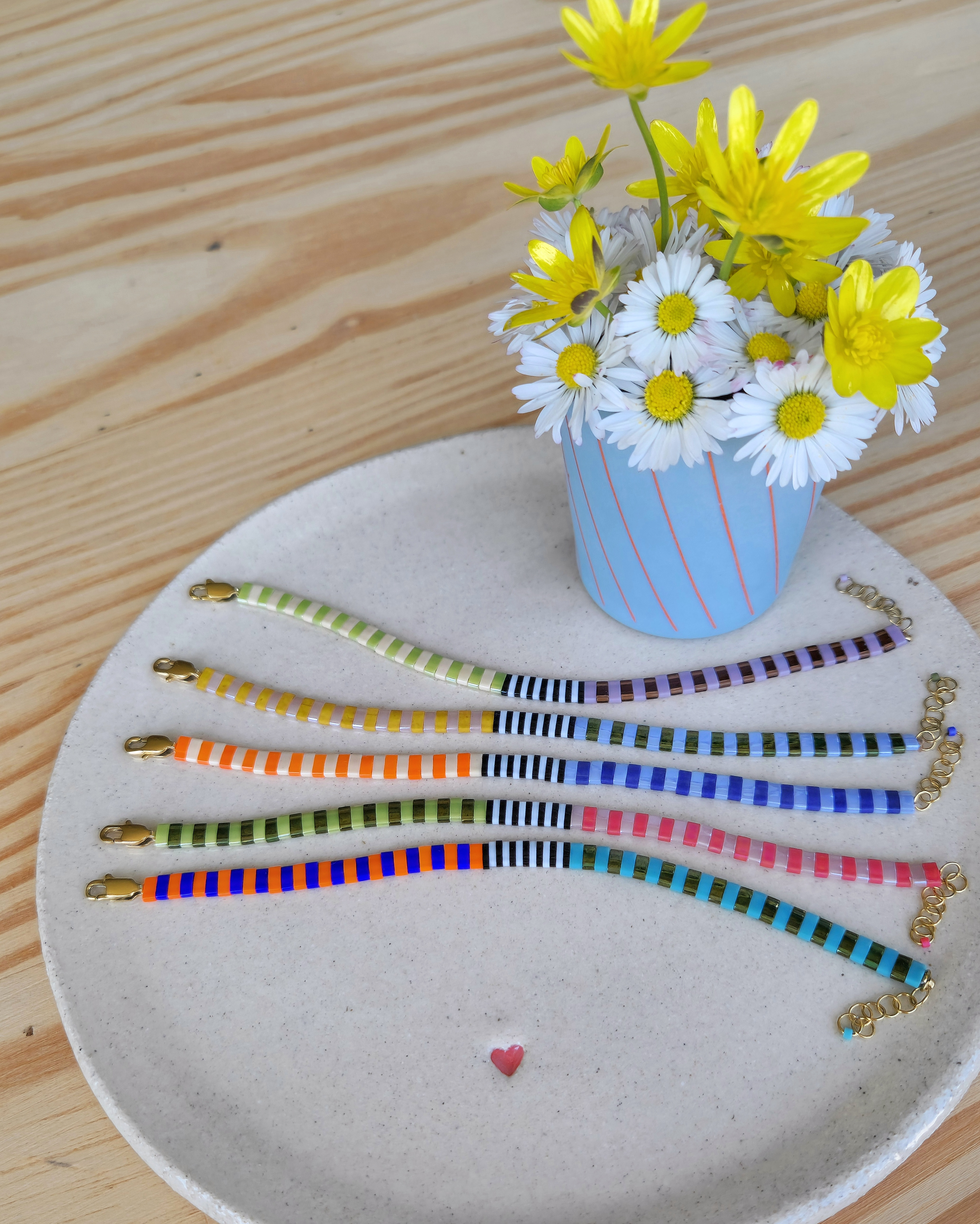 Nivelle - Bleu Olive et Rose Canarie