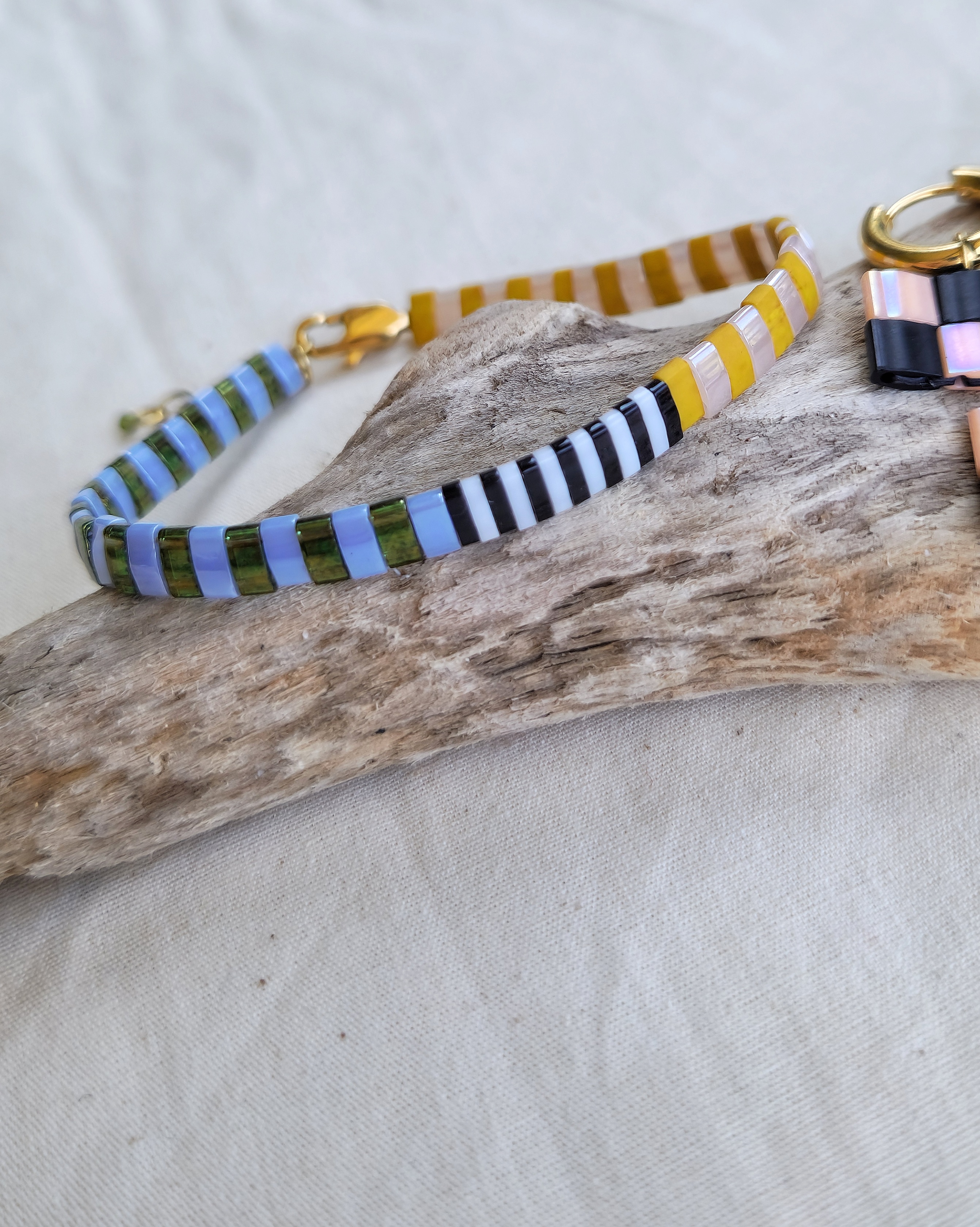 Nivelle - Bleu Olive et Rose Canarie