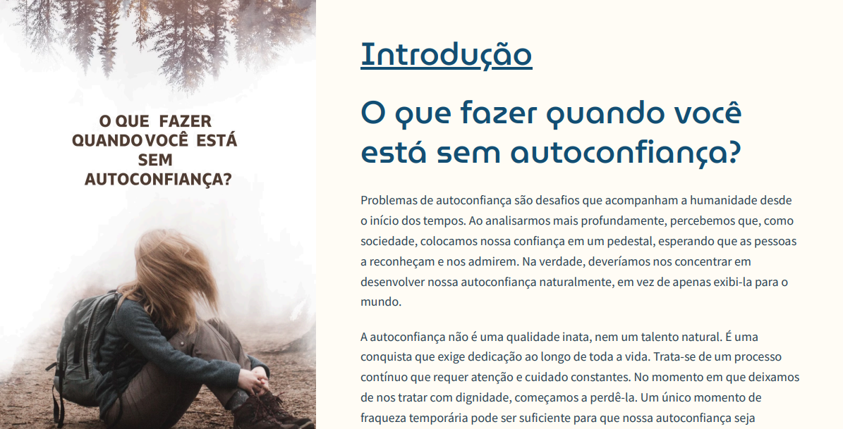 Livro Digital: O que fazer quando você está sem  autoconfiança? + Áudio Book