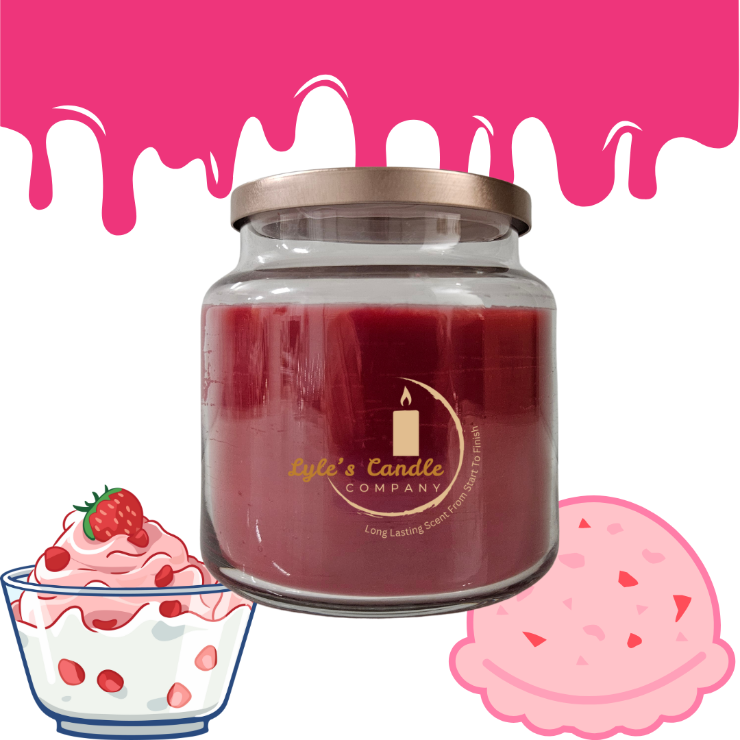 Strawberry Cream Scented Candle🍓🍦