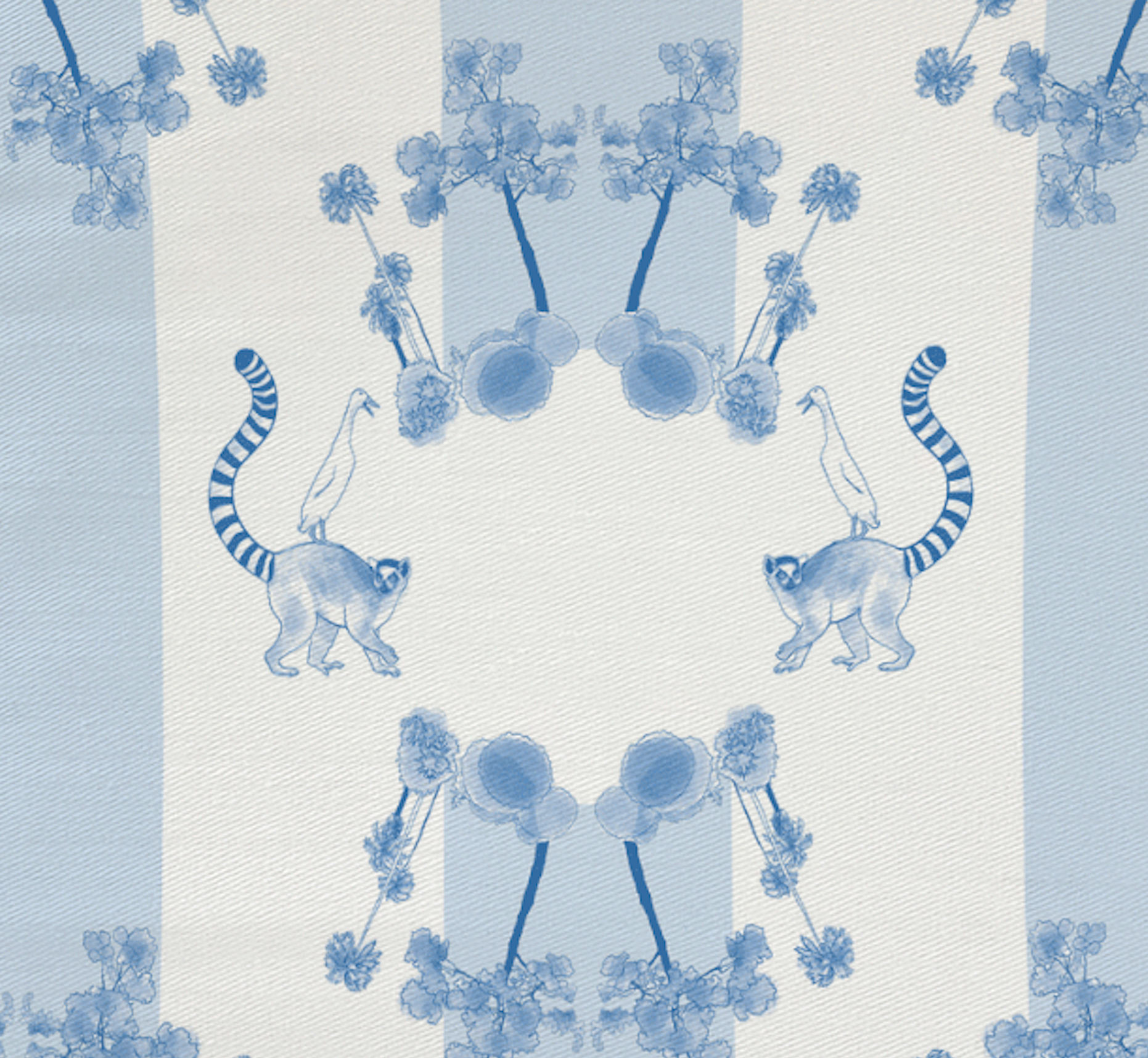 Lemur und Ente auf Streife