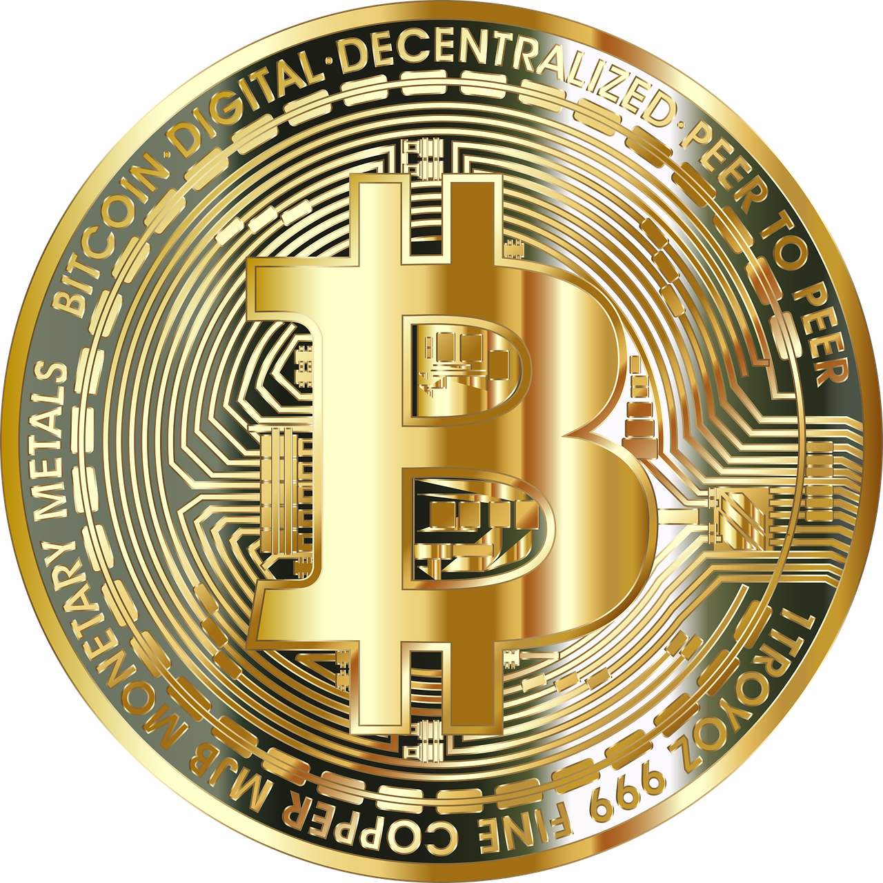 Moneda Conmemorativa de Bitcoin - Diseño en Oro