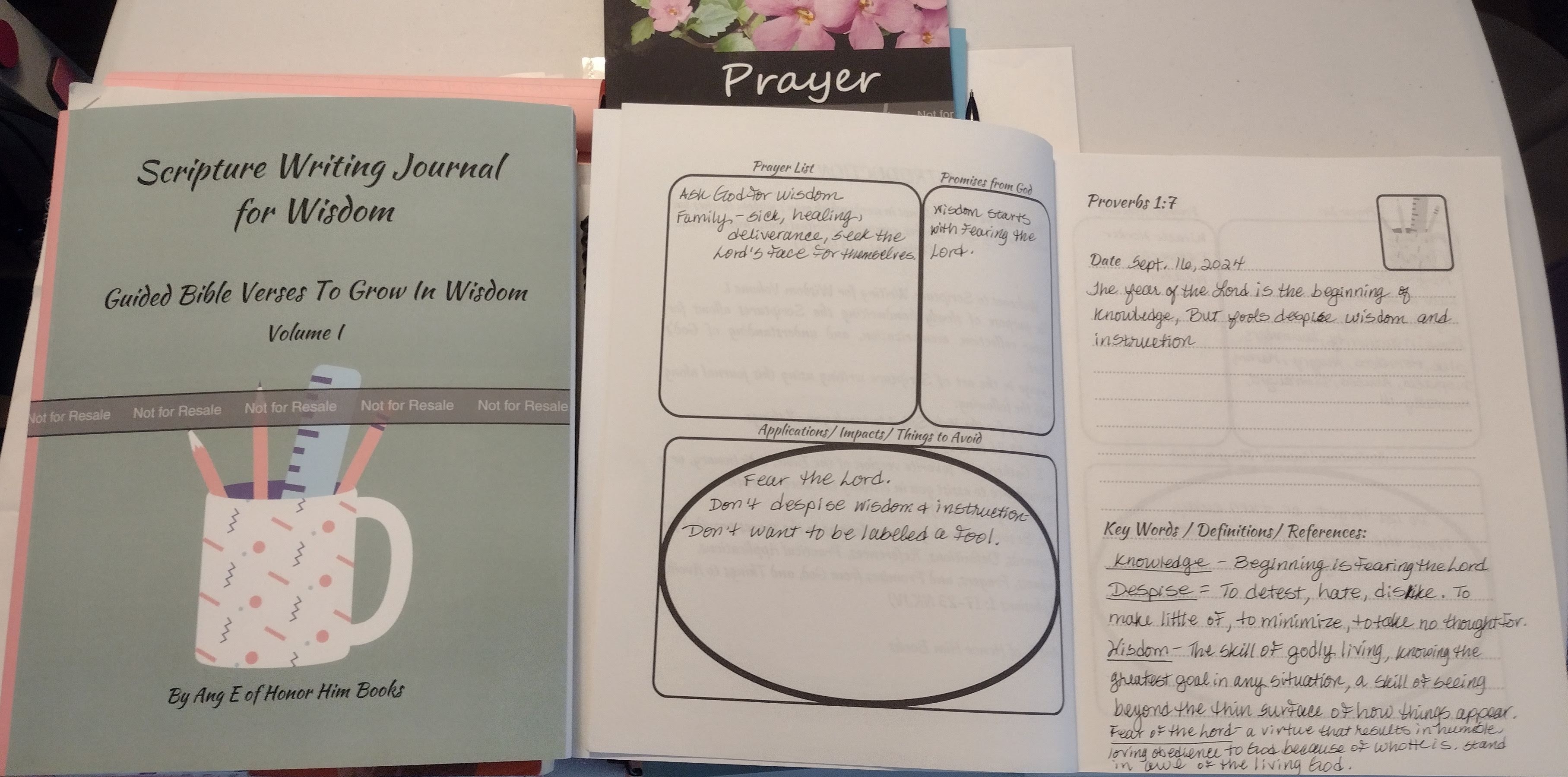 Scripture Writing Journal for Wisdom: (8" X 10") Volume 1 