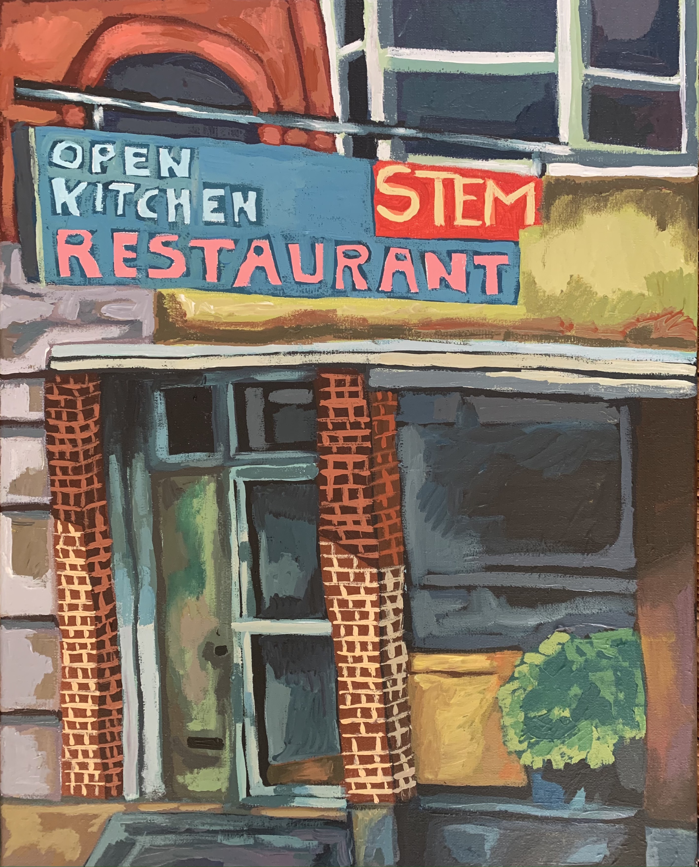 Hand-Painted Restaurant Sign Art