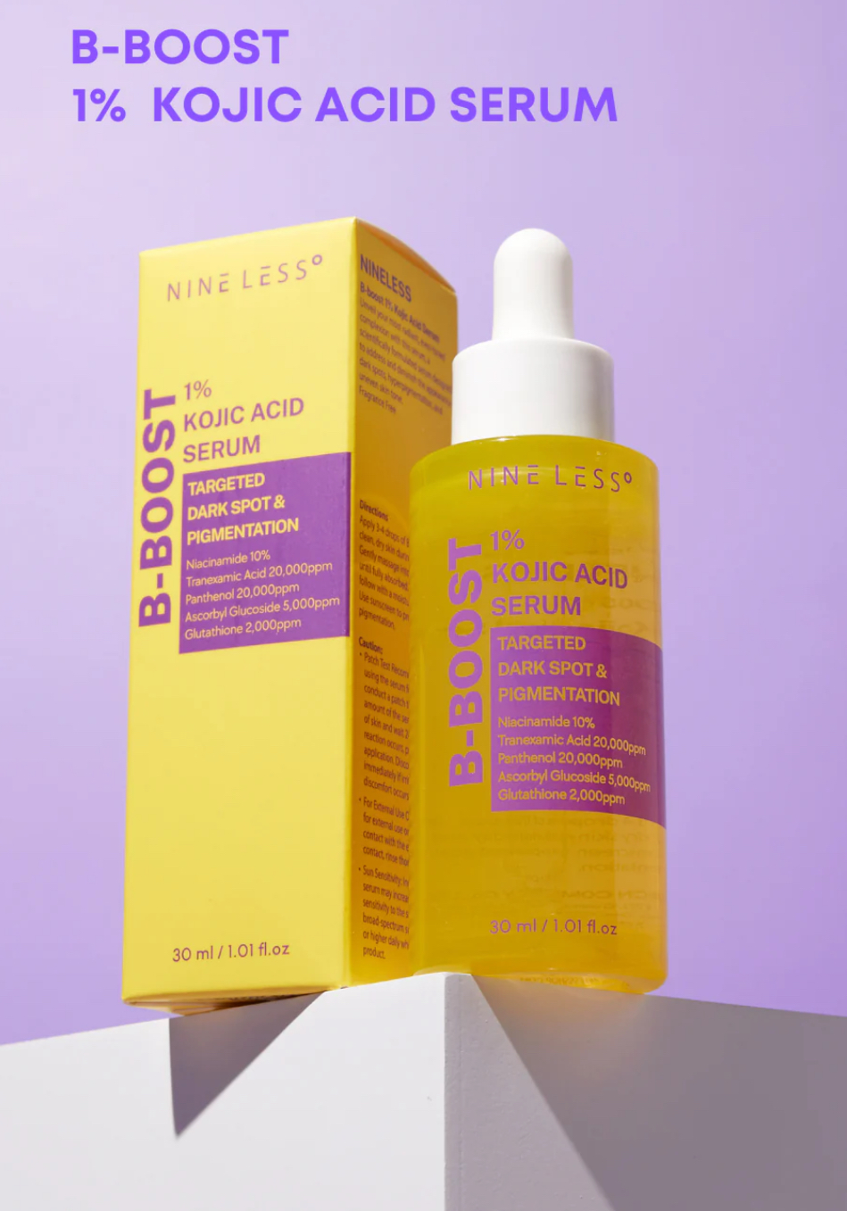 Nine Less-B-BOOST Sérum à l'acide kojique 1% 30 ml