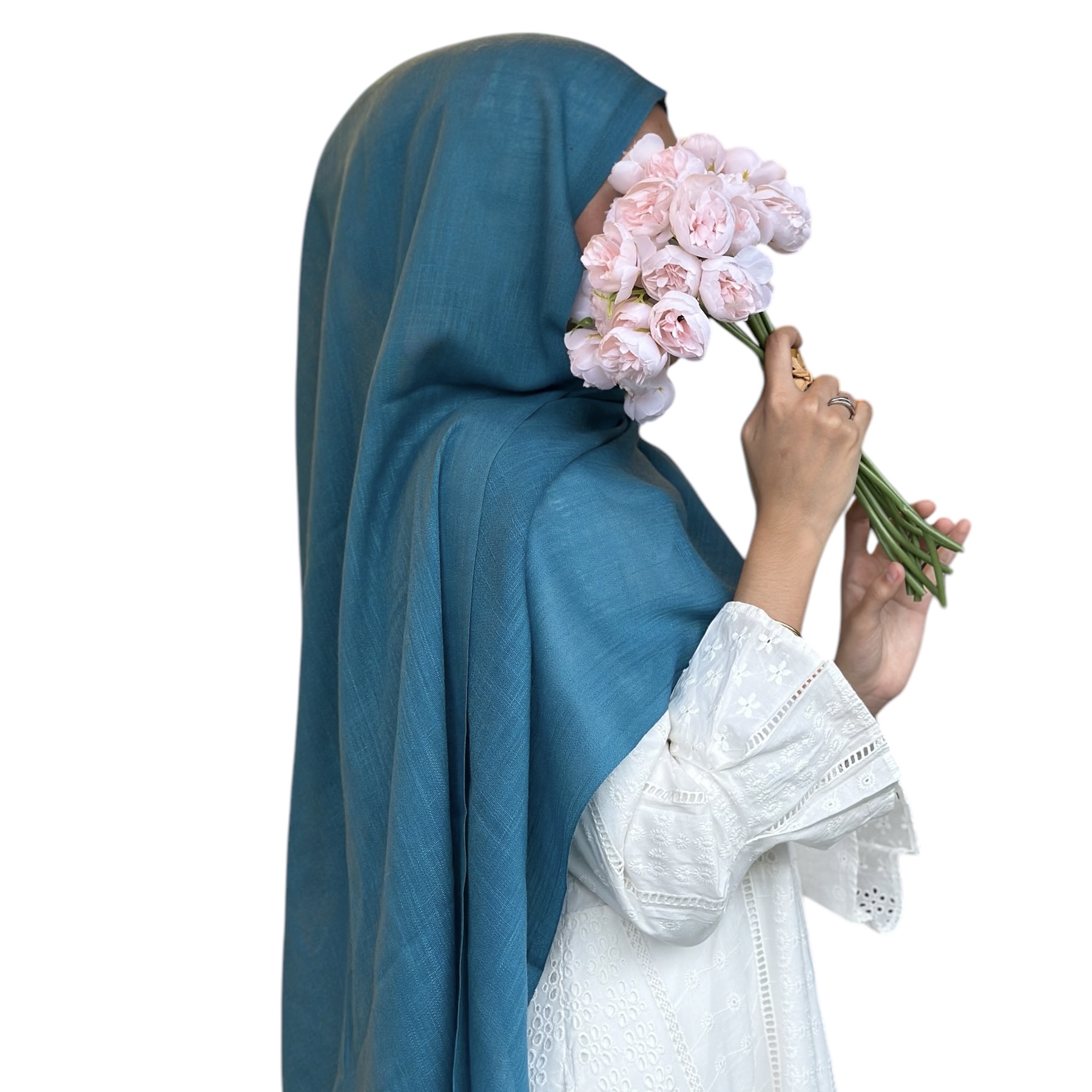 Bamboo Shawl in Teal Blue