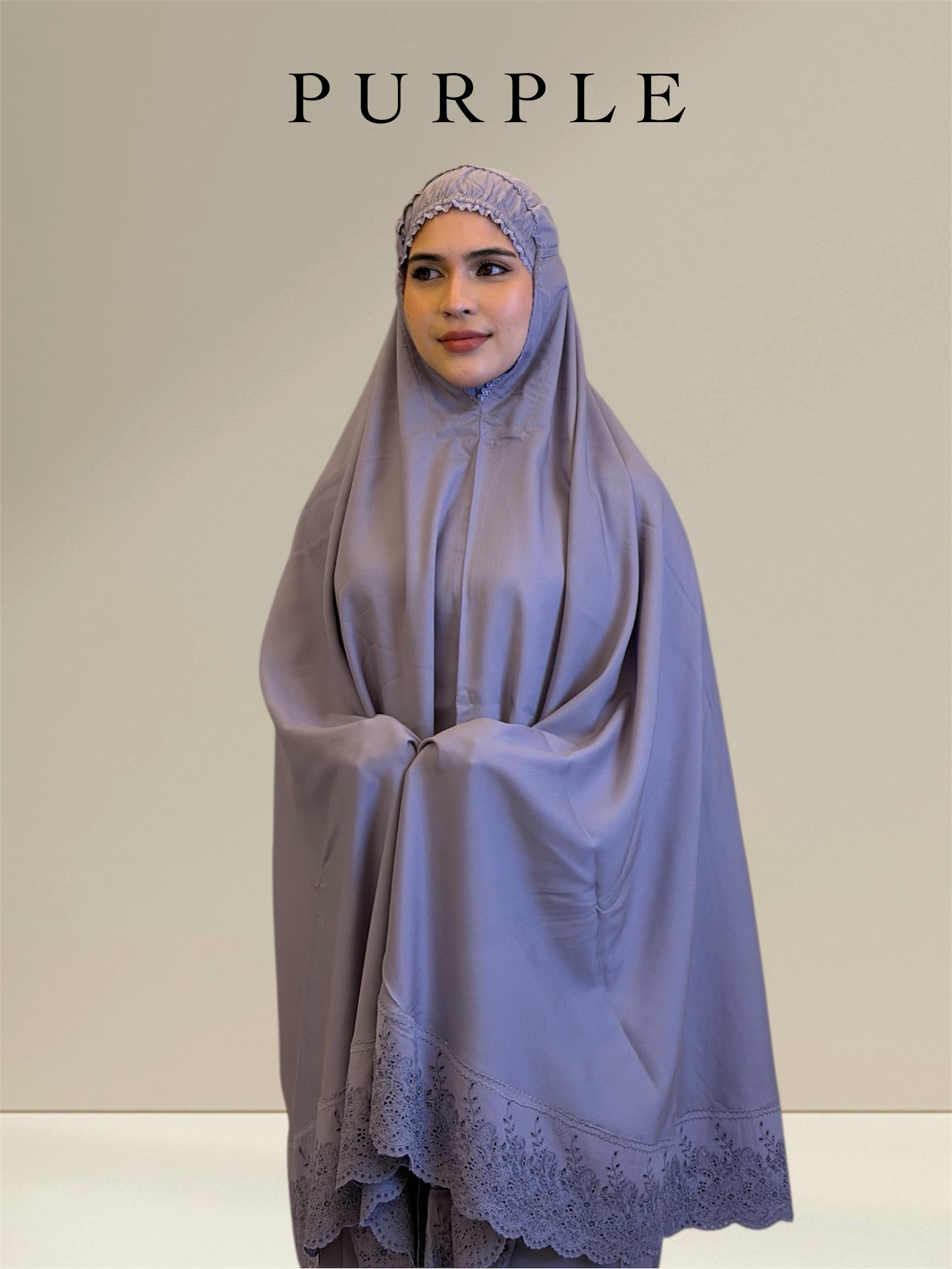 EEBOO Premium Cotton Telekung in Purple