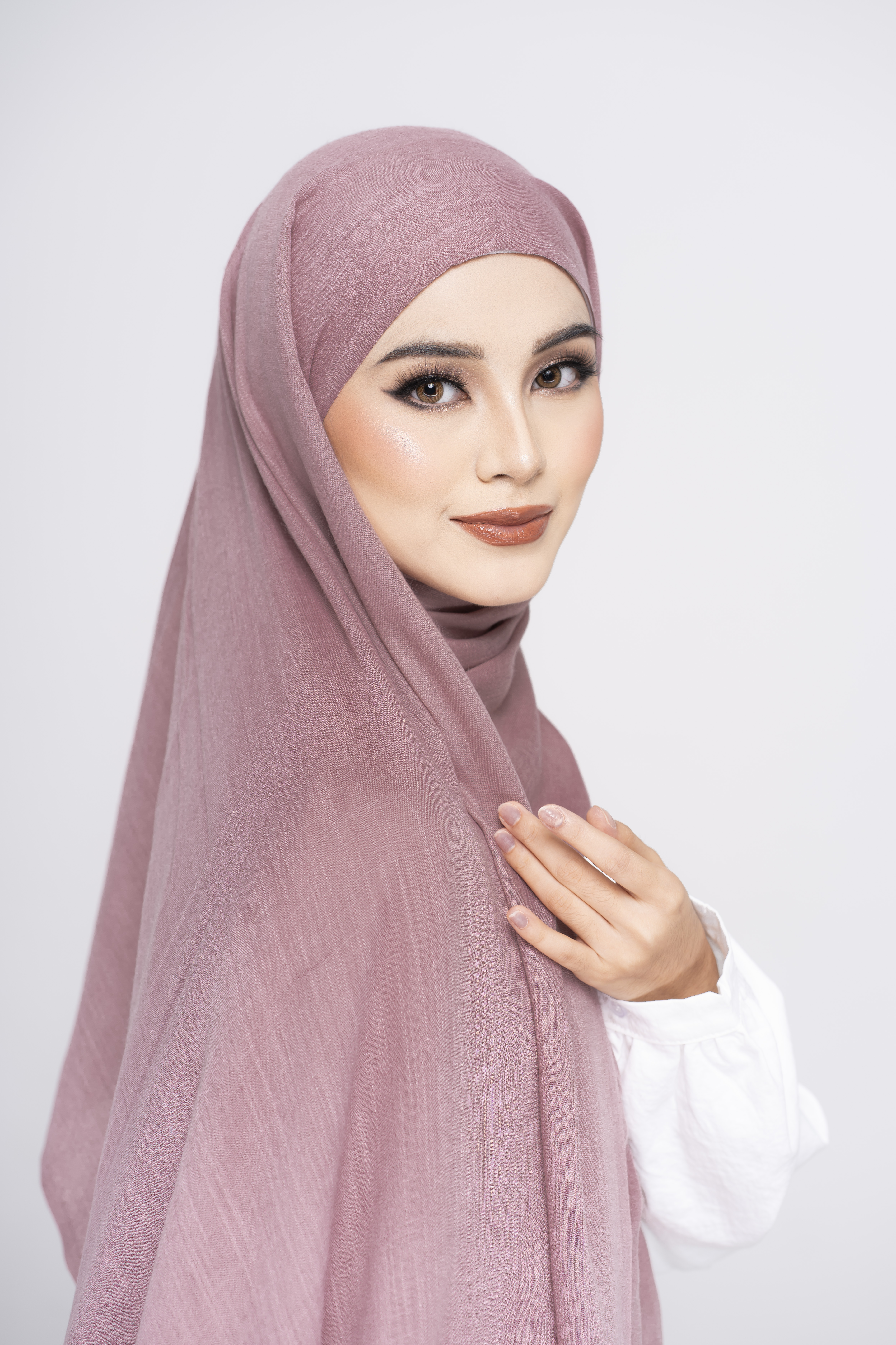 Bamboo Shawl in Mauve Pink