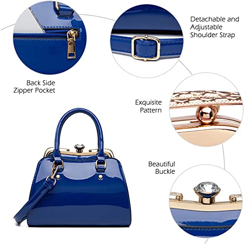 Glossy Blue Handbag