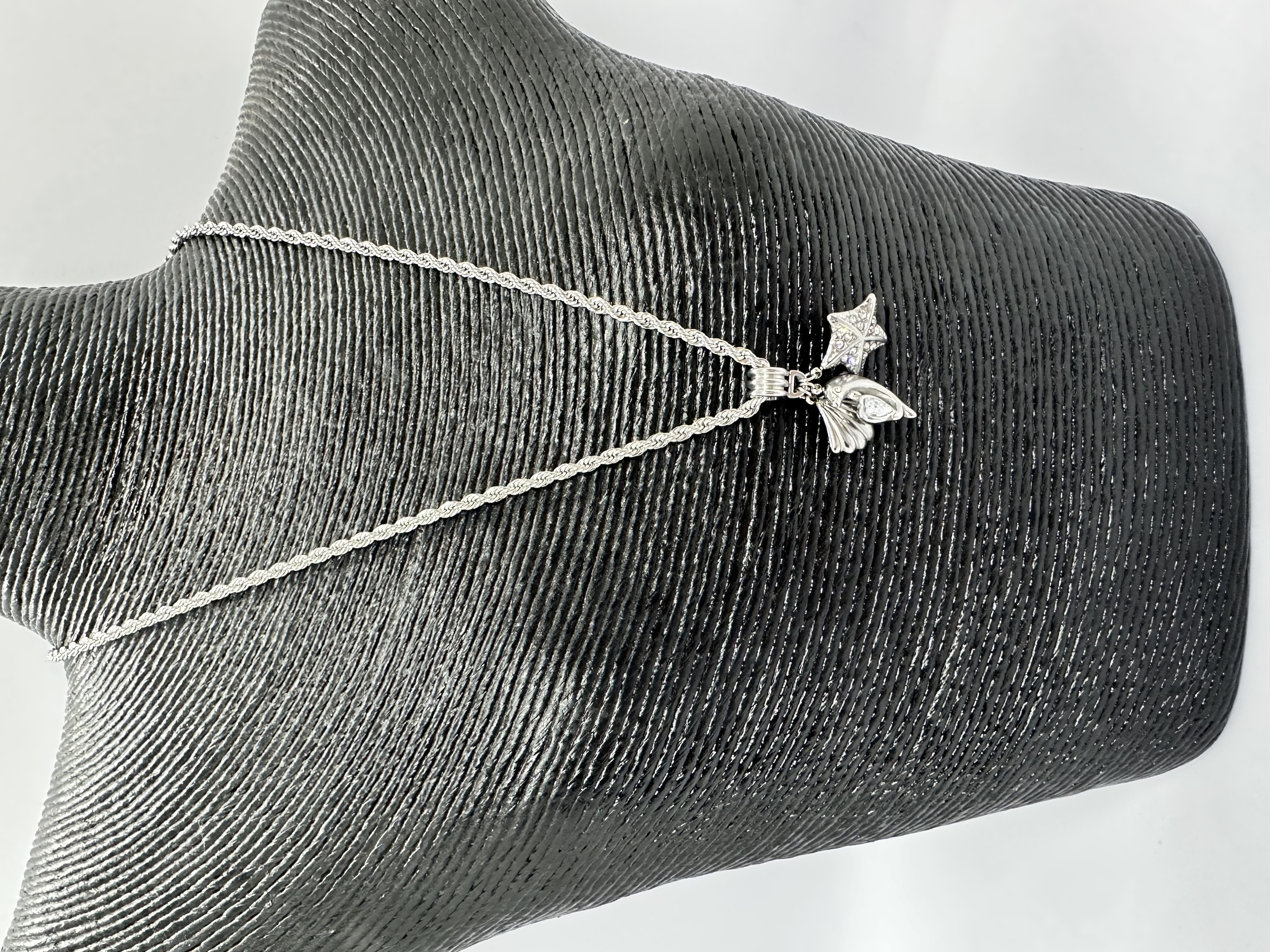 Stainless Steel Necklace with Dolphin, Shell and Starfish 