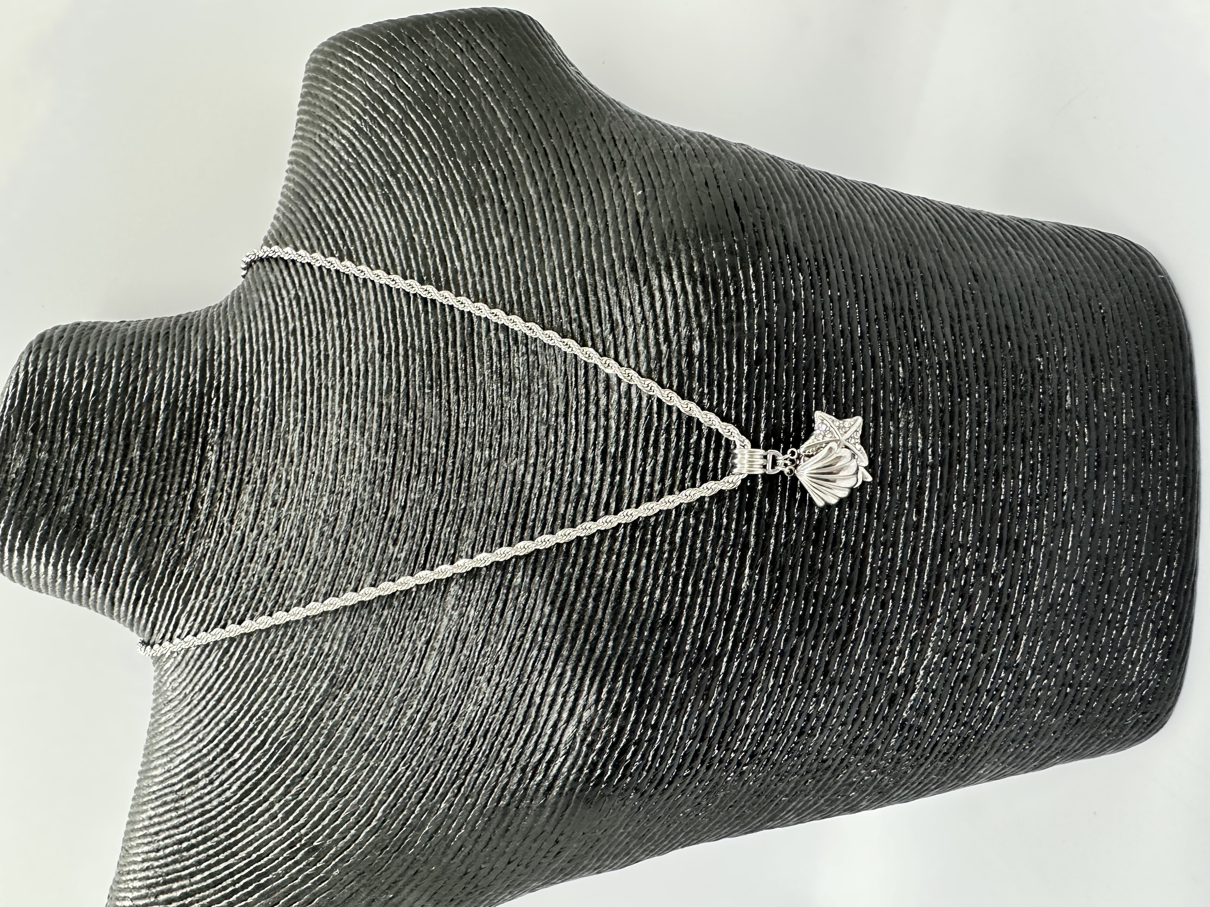 Stainless Steel Necklace with Dolphin, Shell and Starfish 