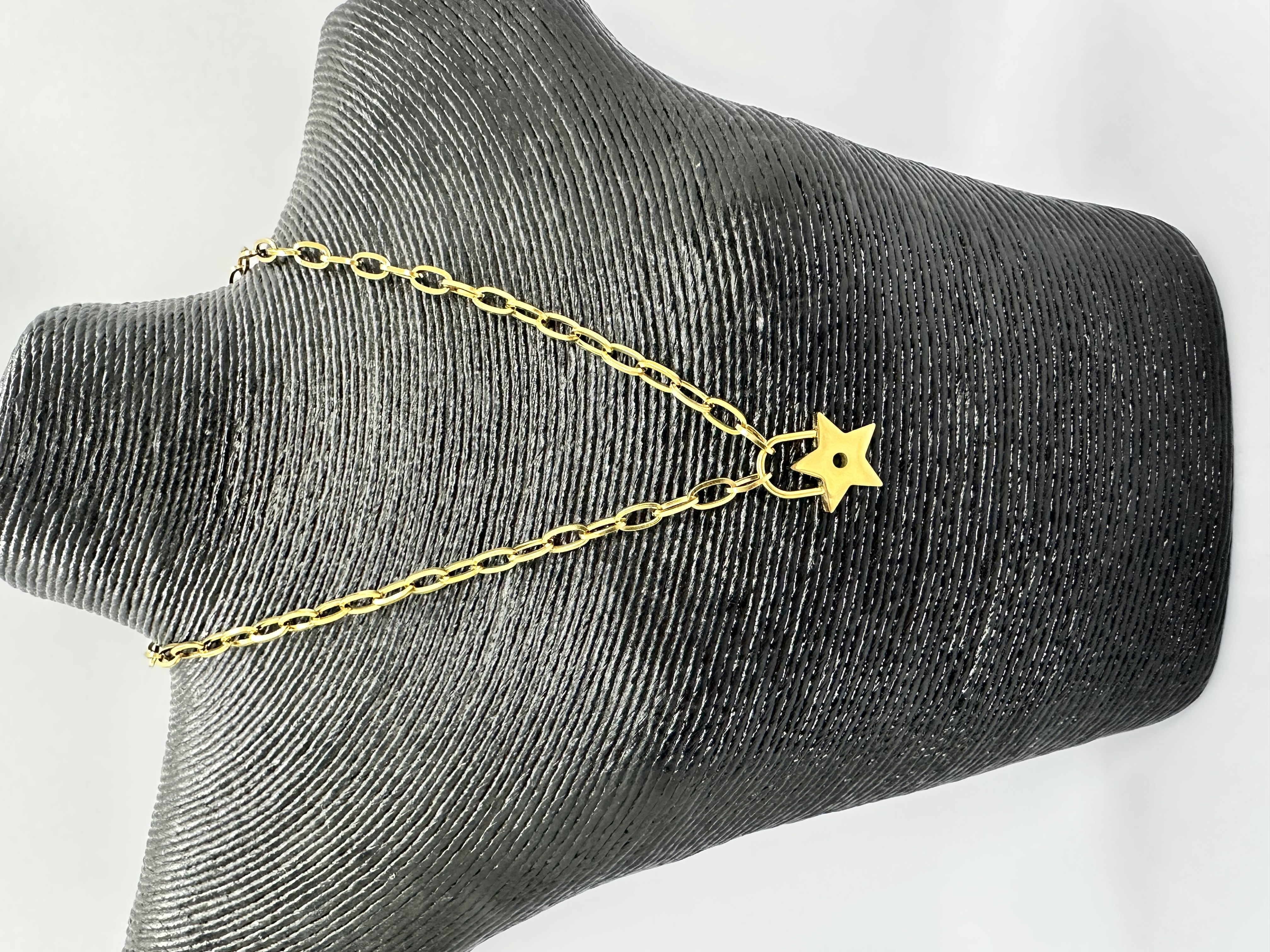 Stainless Steel Non Tarnish Waterproof Over 18K Gold Star Pendant Necklace
