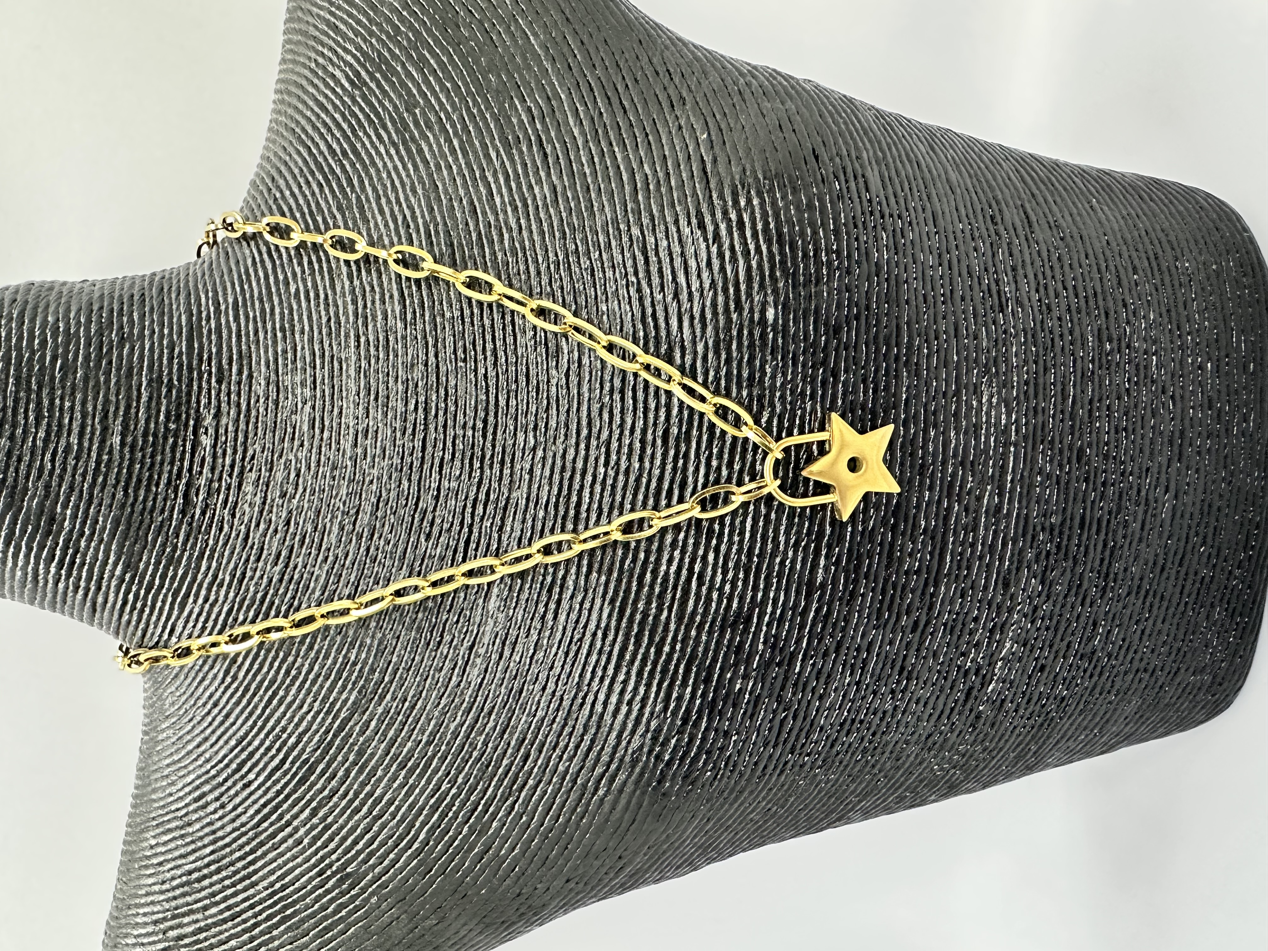 Stainless Steel Non Tarnish Waterproof Over 18K Gold Star Pendant Necklace