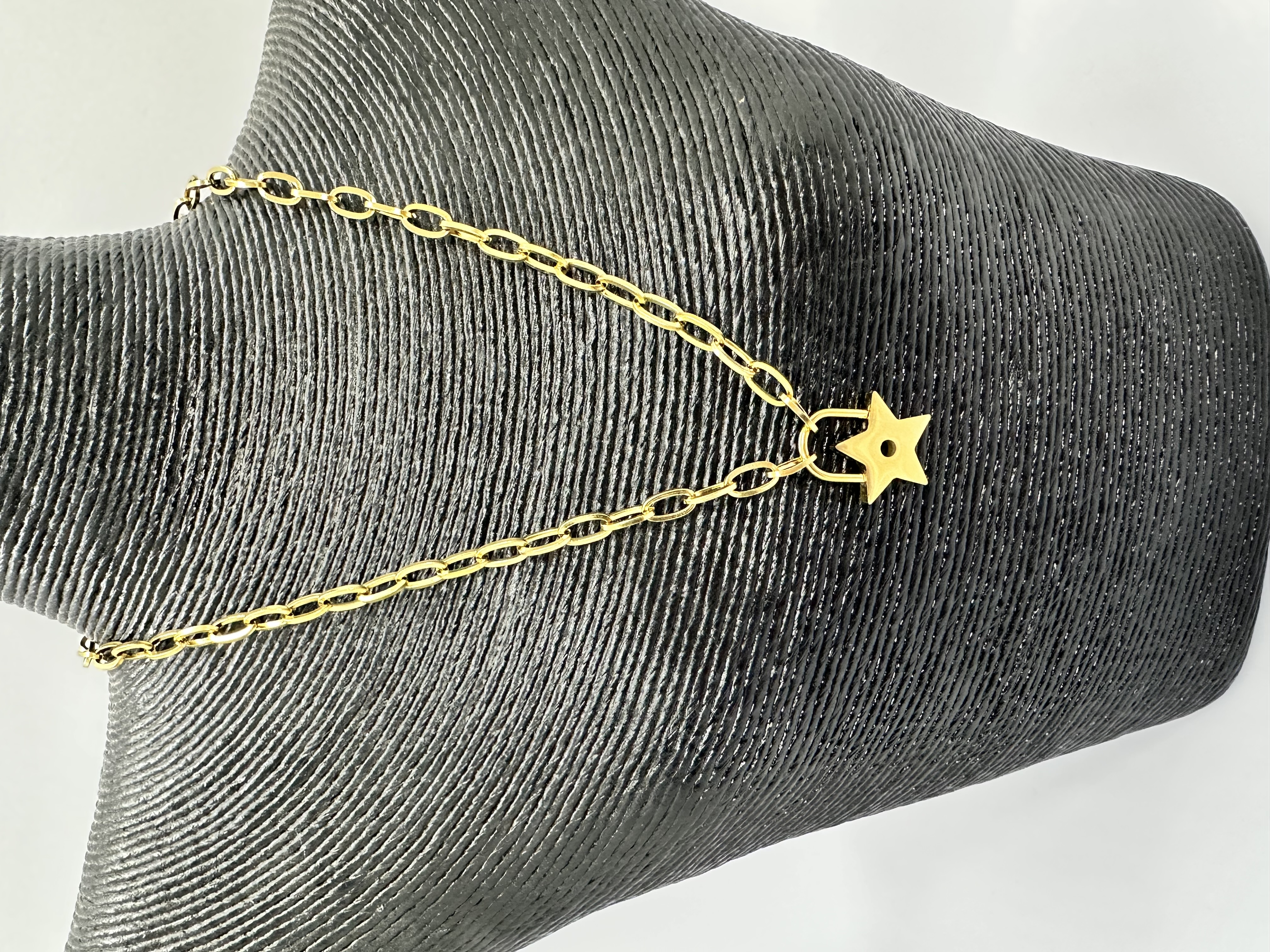 Stainless Steel Non Tarnish Waterproof Over 18K Gold Star Pendant Necklace