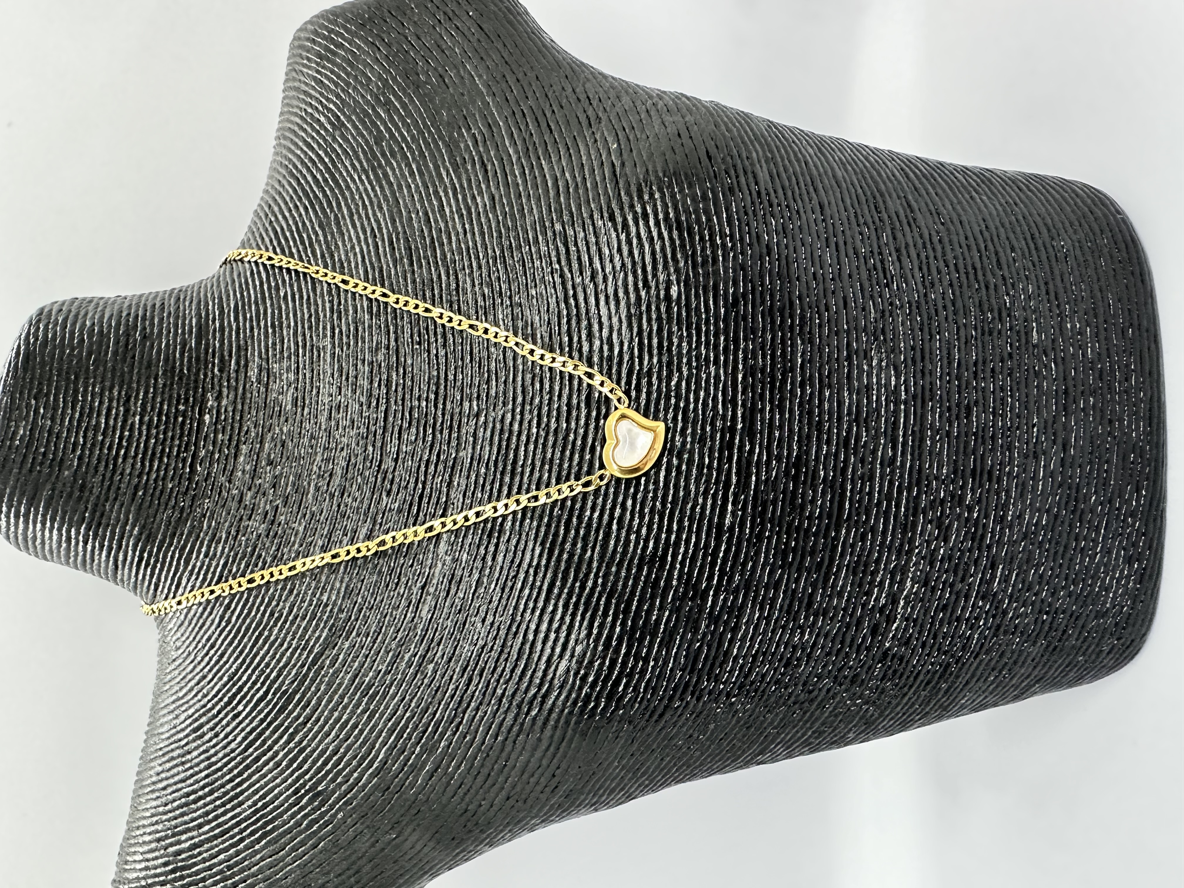 Stainless Steel Non Tarnish Waterproof Over 18K Gold Heart Pendant Necklace