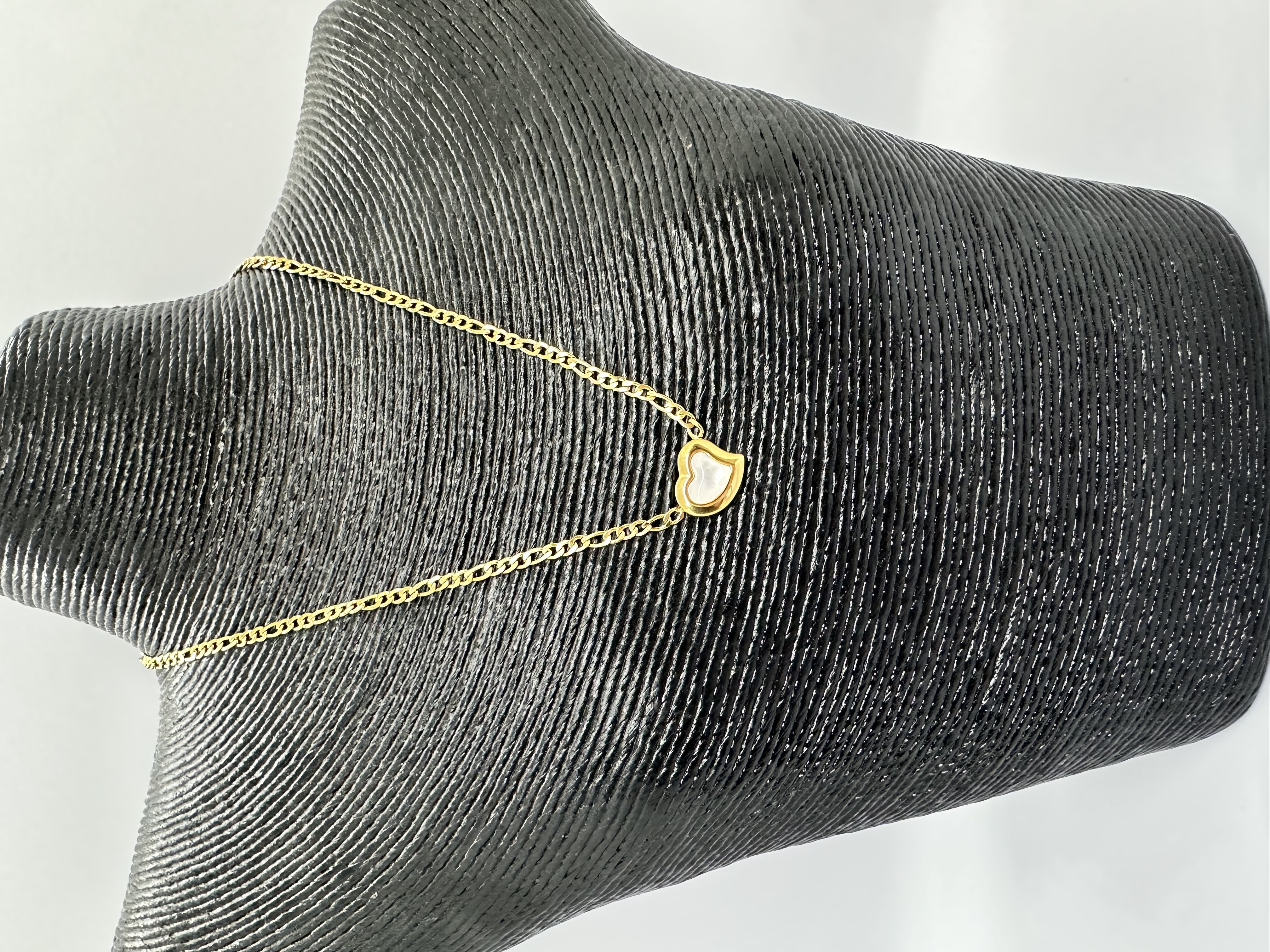 Stainless Steel Non Tarnish Waterproof Over 18K Gold Heart Pendant Necklace