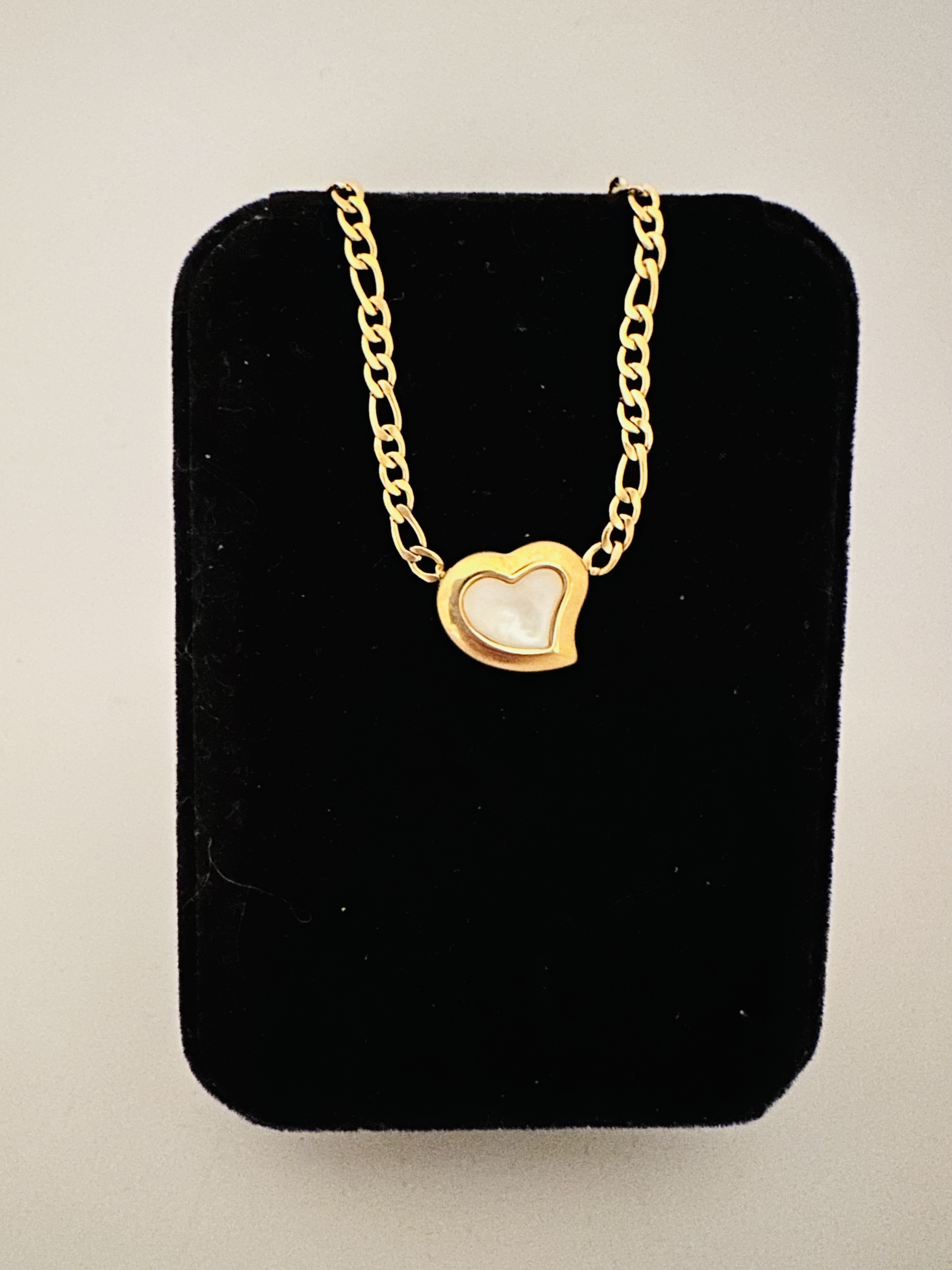 Stainless Steel Non Tarnish Waterproof Over 18K Gold Heart Pendant Necklace