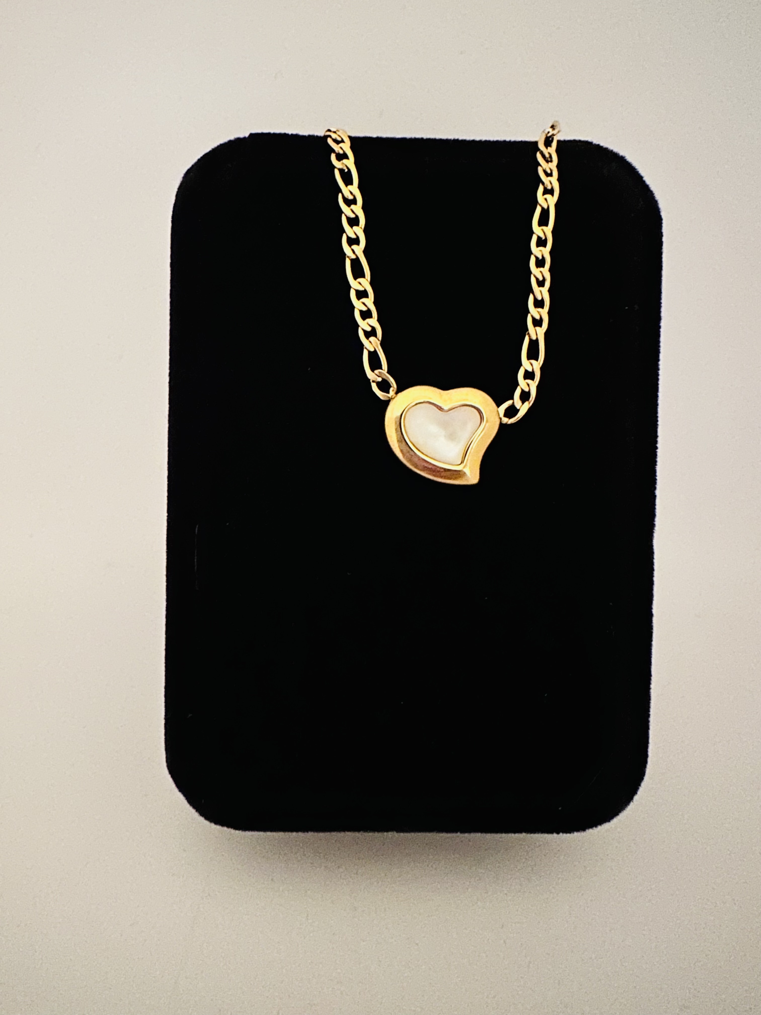 Stainless Steel Non Tarnish Waterproof Over 18K Gold Heart Pendant Necklace