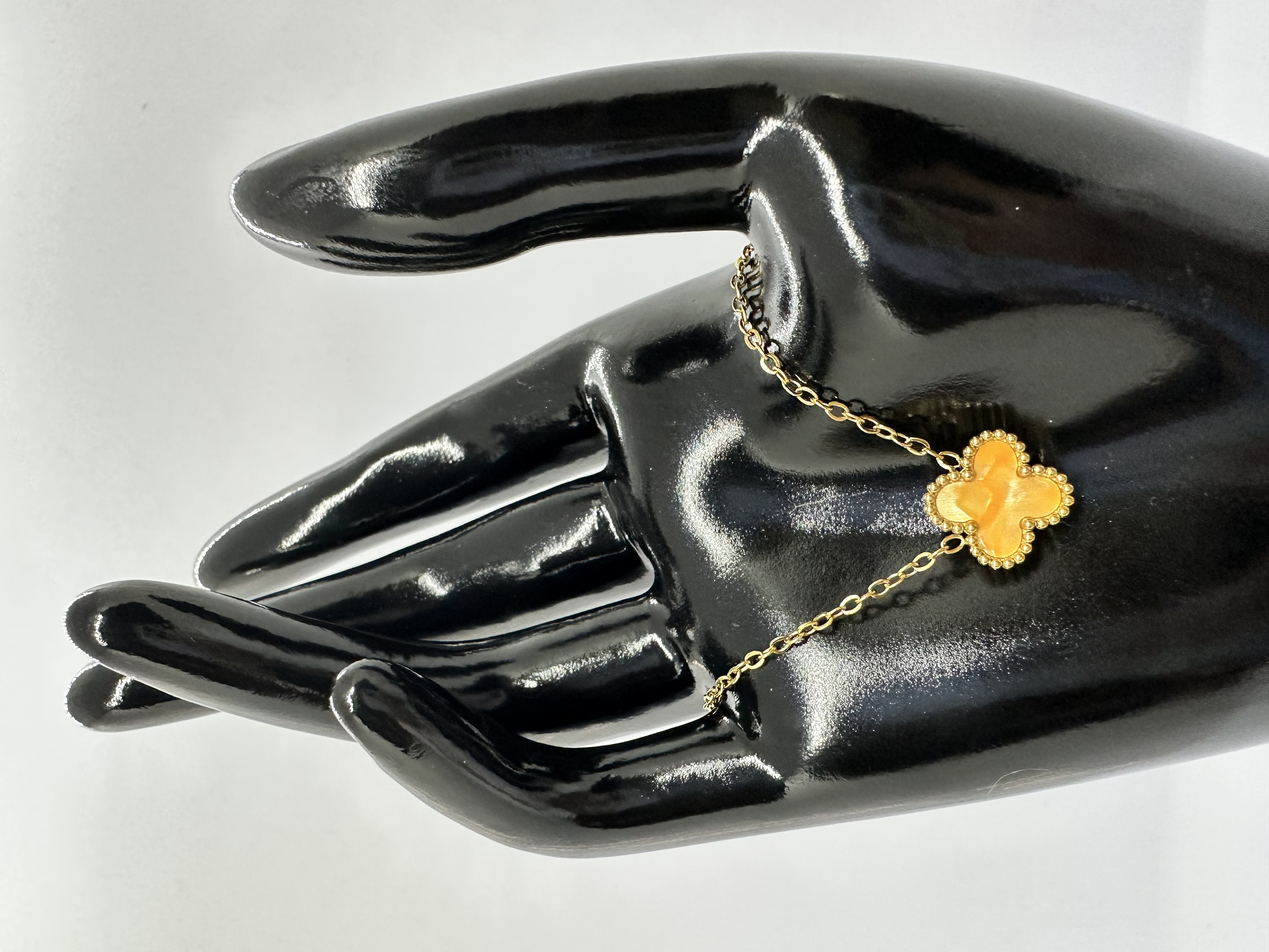 Stainless Steel Gold Clover Pendant Necklace