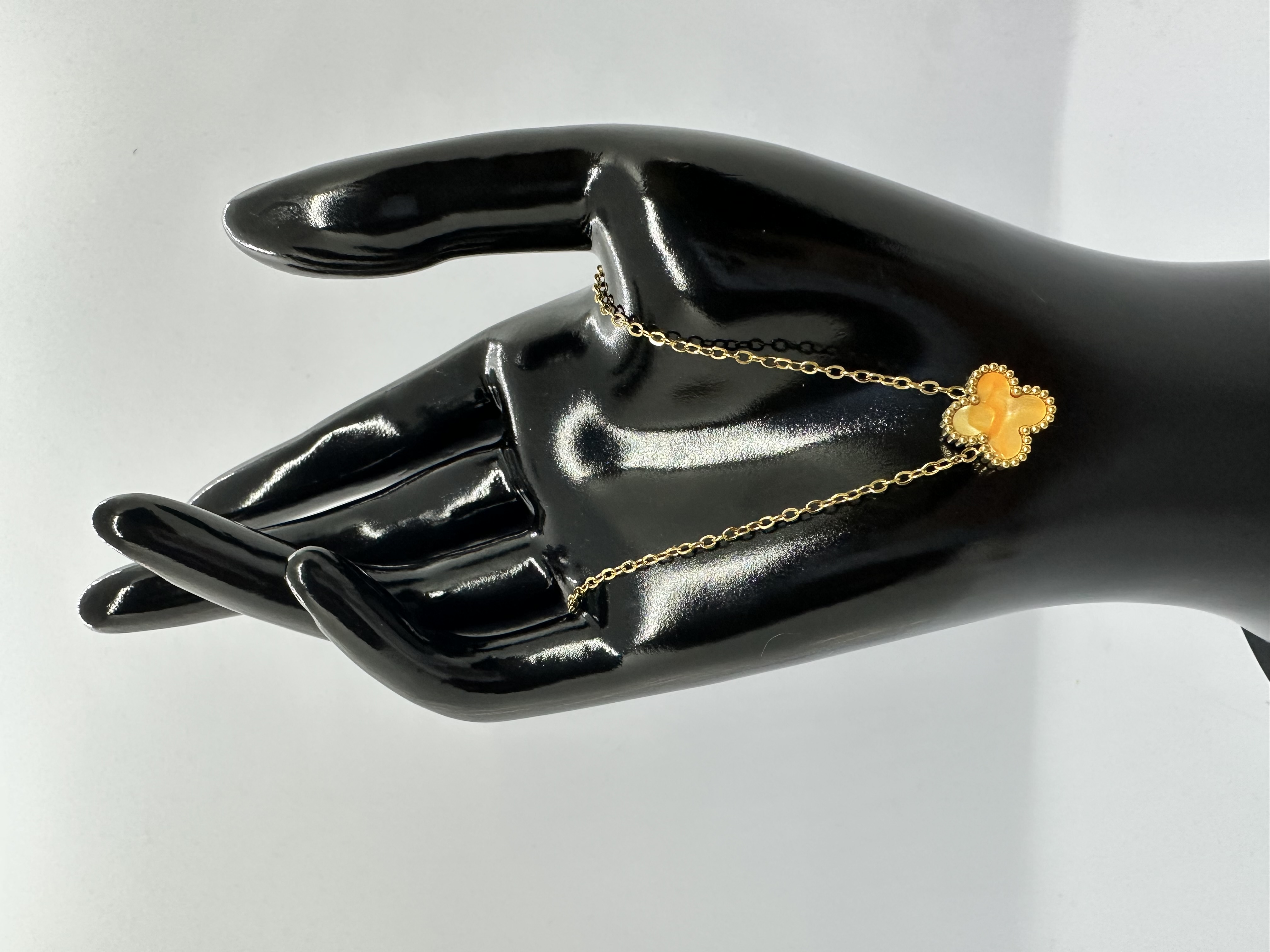 Stainless Steel Gold Clover Pendant Necklace