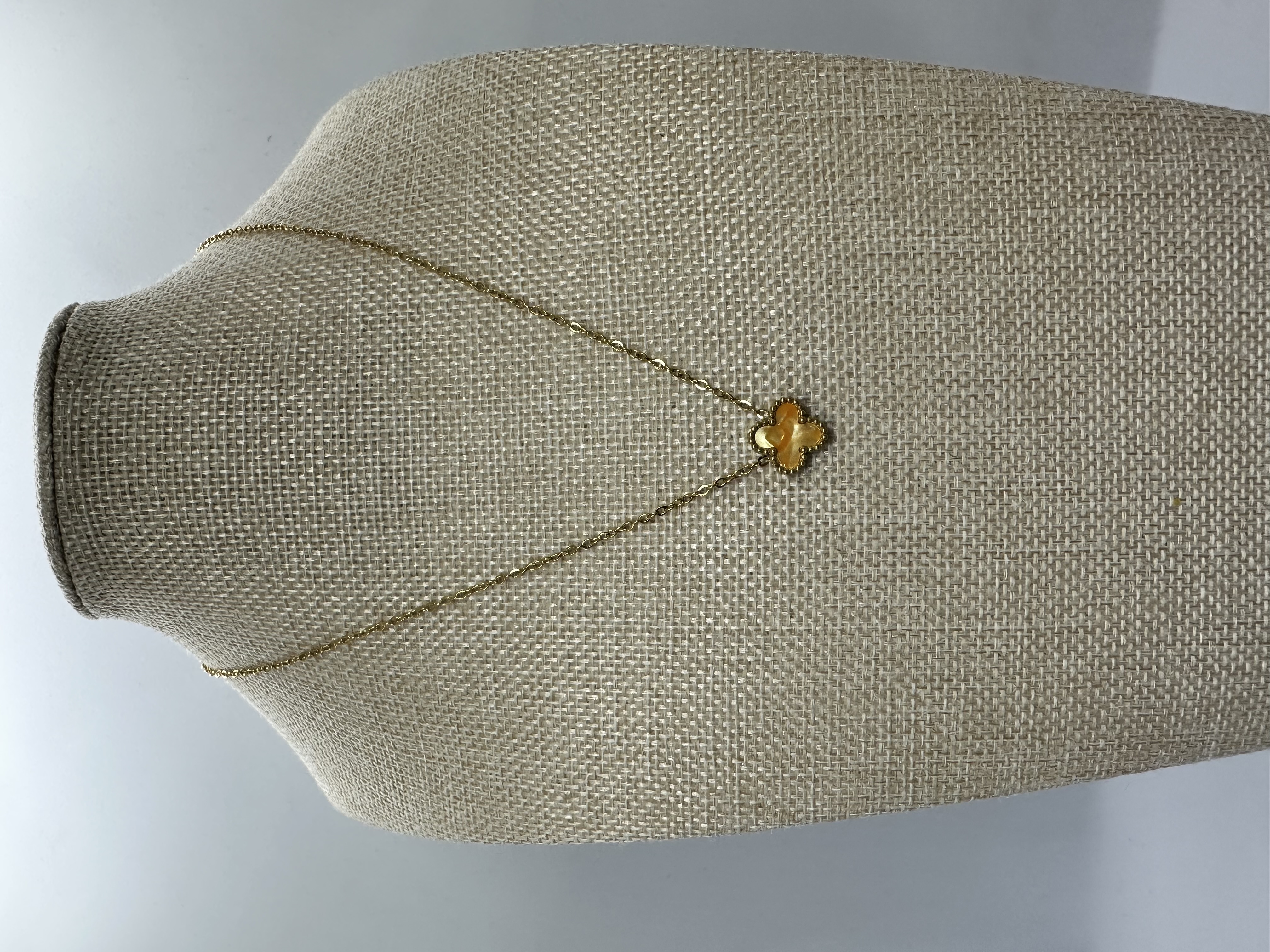 Stainless Steel Gold Clover Pendant Necklace