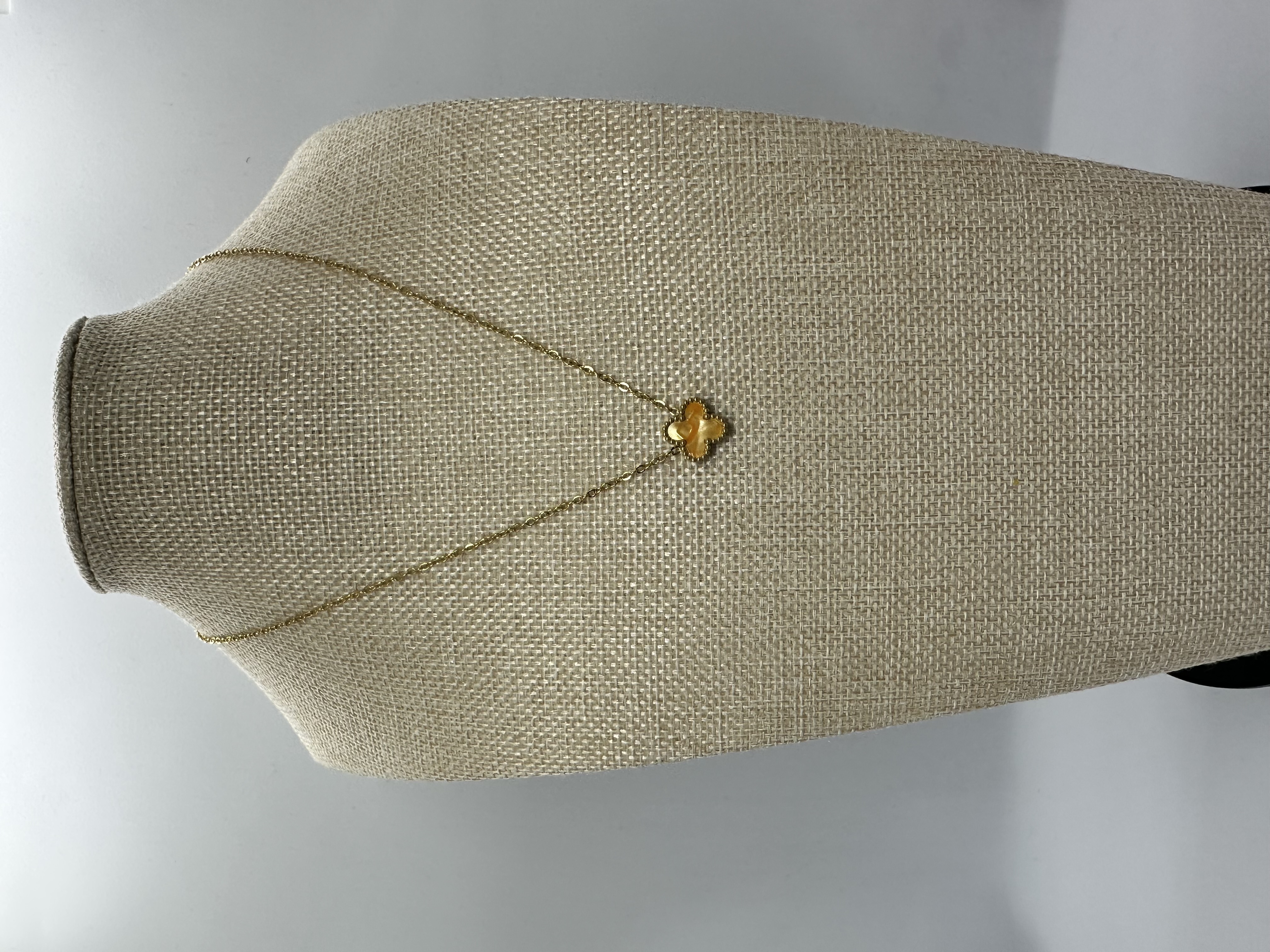 Stainless Steel Gold Clover Pendant Necklace