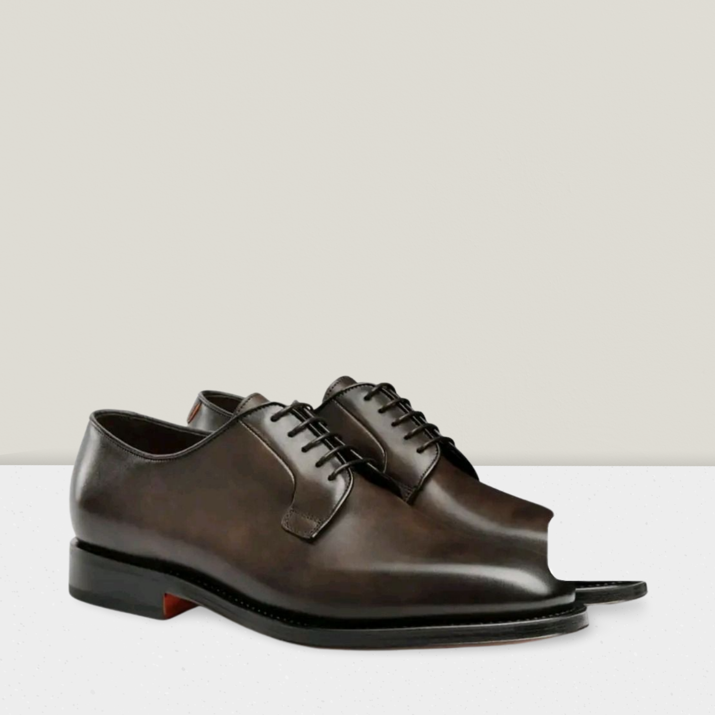 SANTONi Derby en cuir patiné 