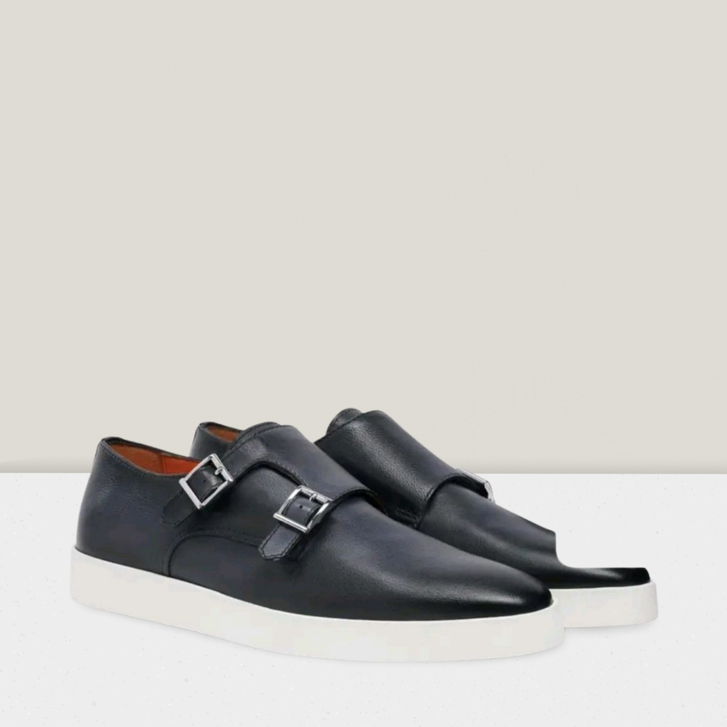 Chaussures SANTONi en double boucle cuir bleu