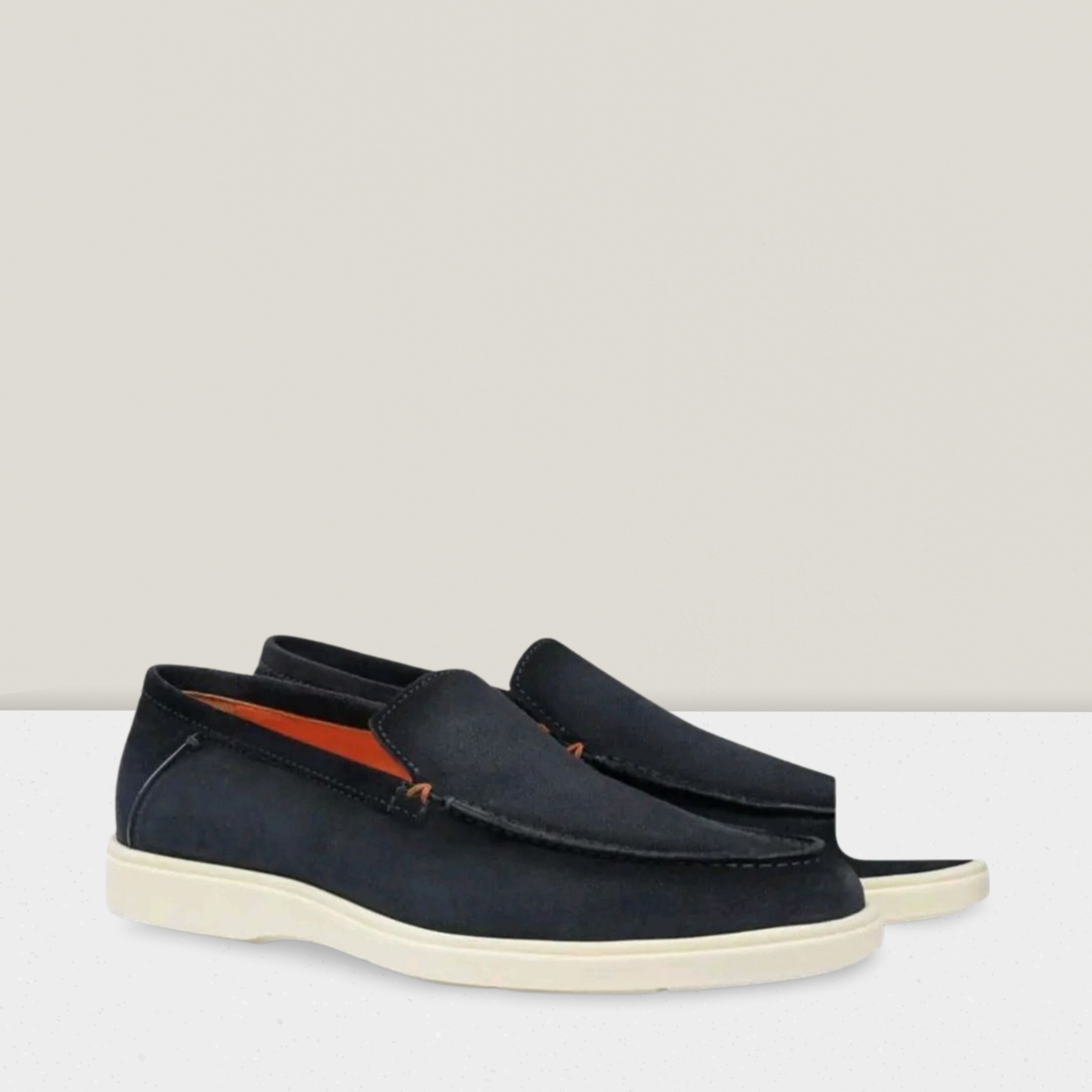 mocassin SANTONi en daim bleu foncé 