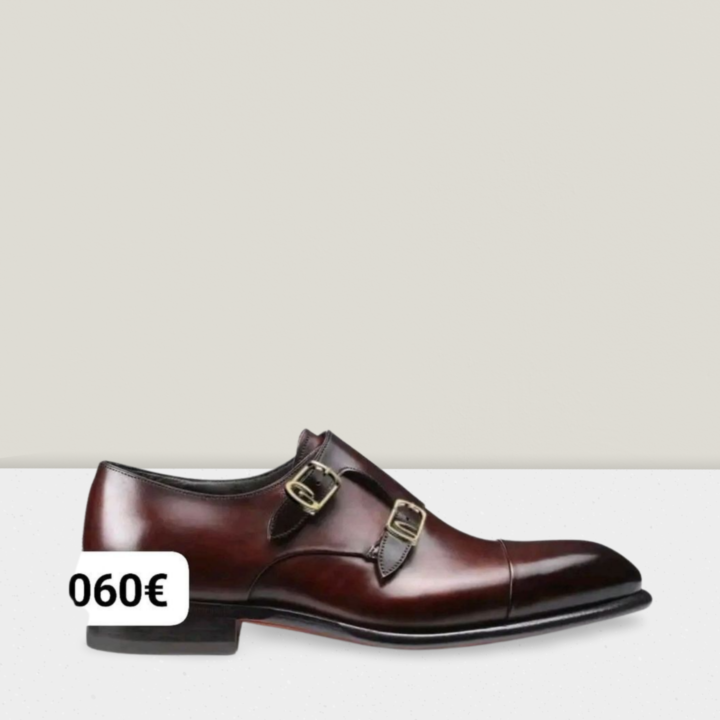 Chaussure SANTONi en cuir rouge  à double boucle