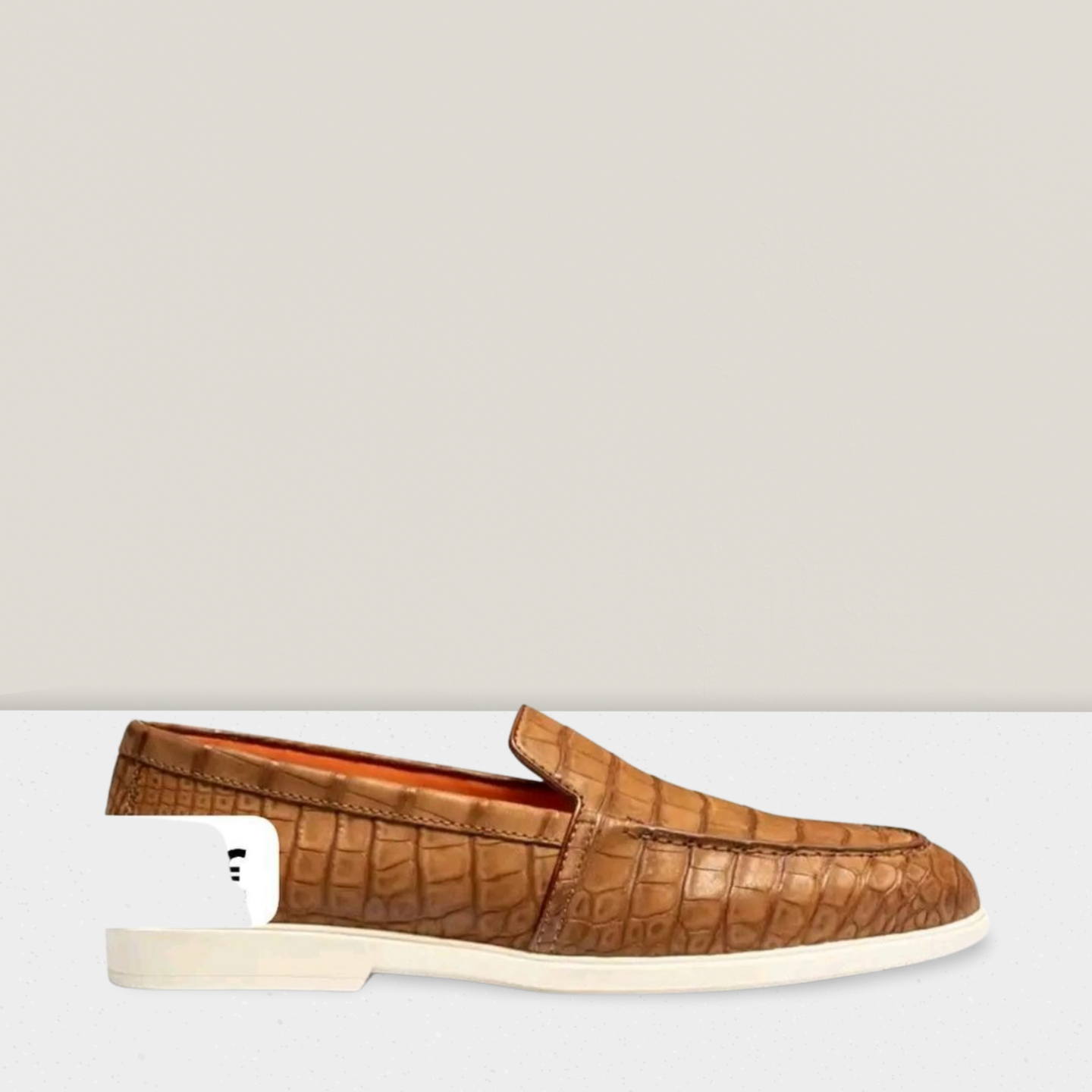Mocassin SANTONi en cuir alligator marron 
