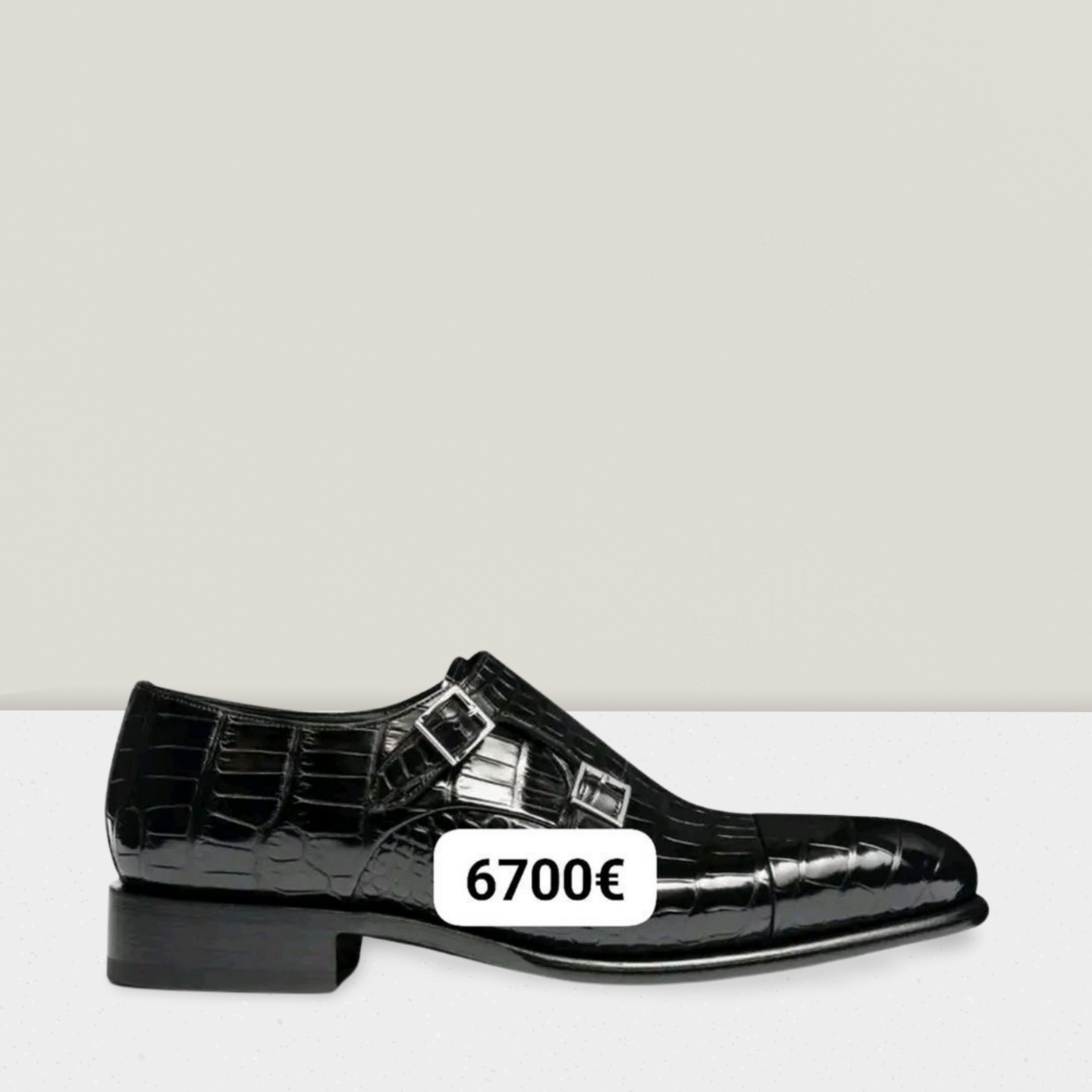 Chaussure SANTONi en double boucle en alligator noir 