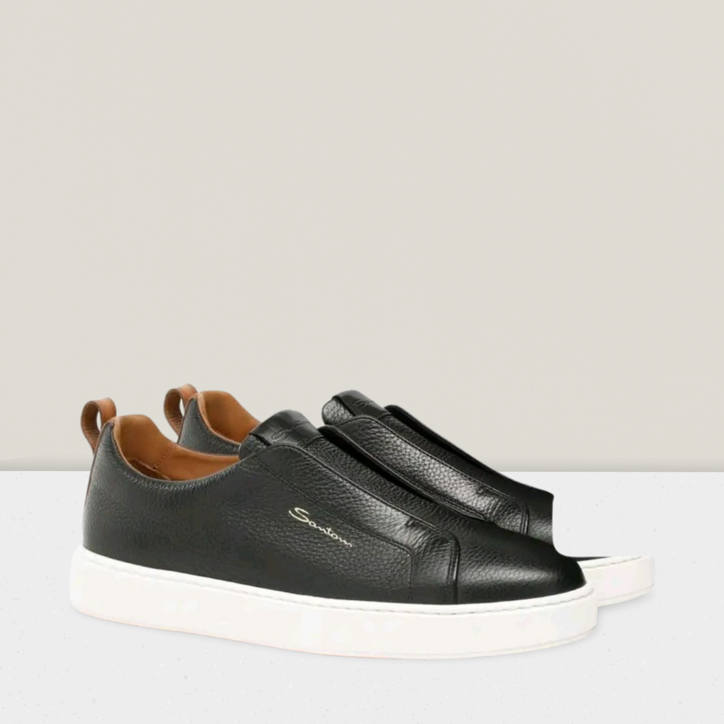 Sneaker SANTONi à enfiler en cuir fouloné