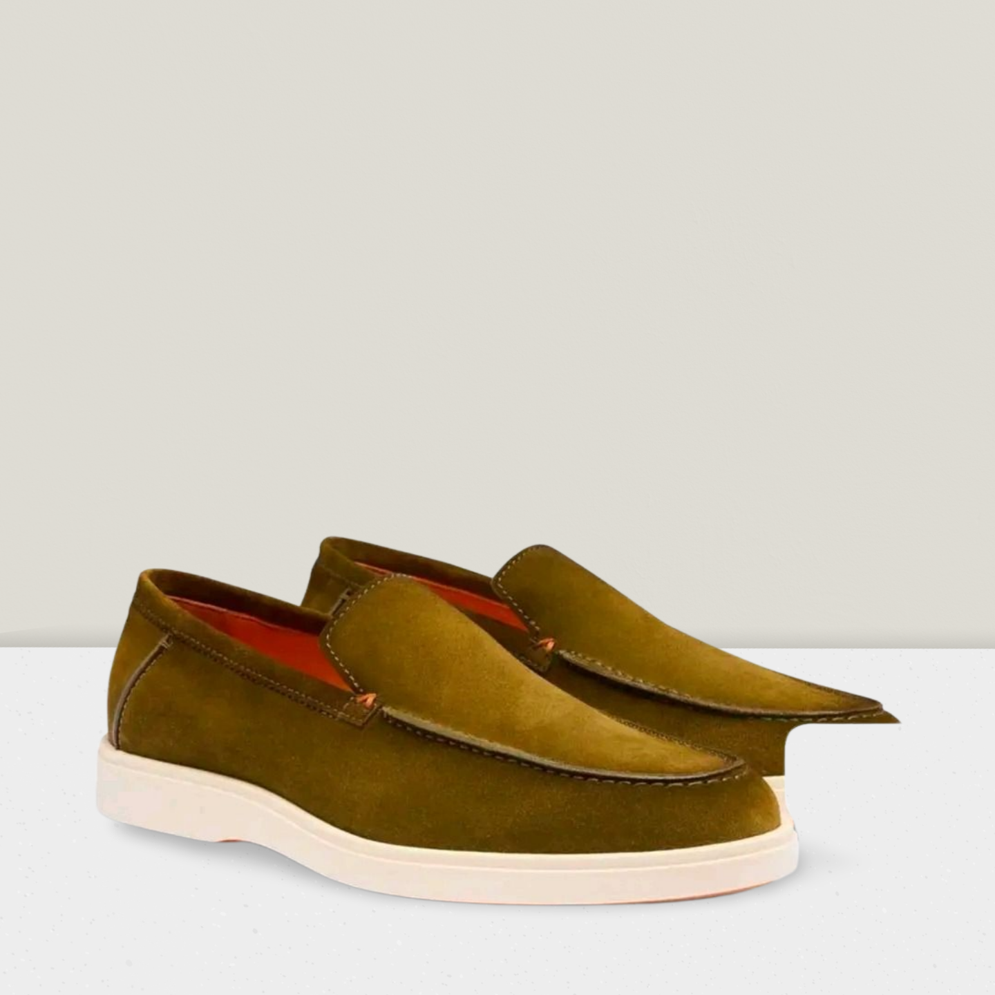 SANTONi Mocassins en daim vert