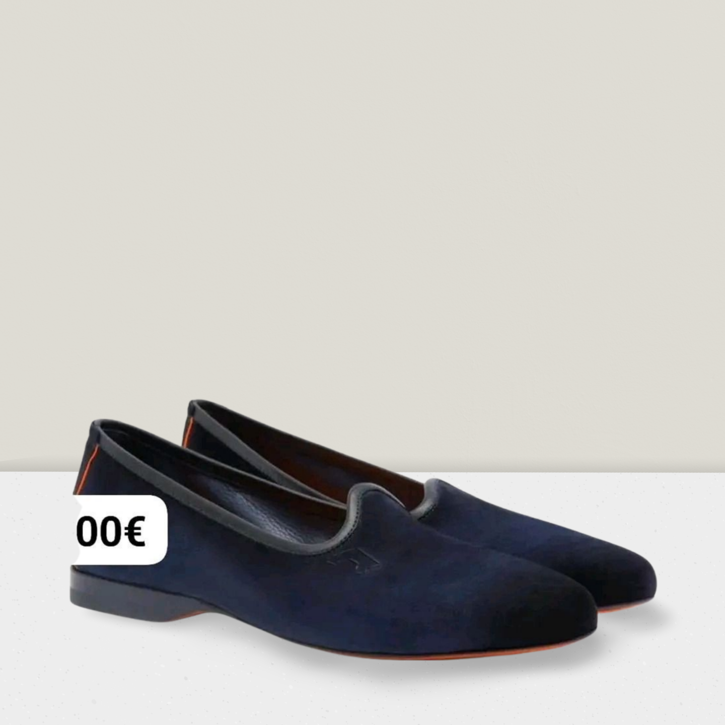 SANTONi Mocassins en velours en daim bleu