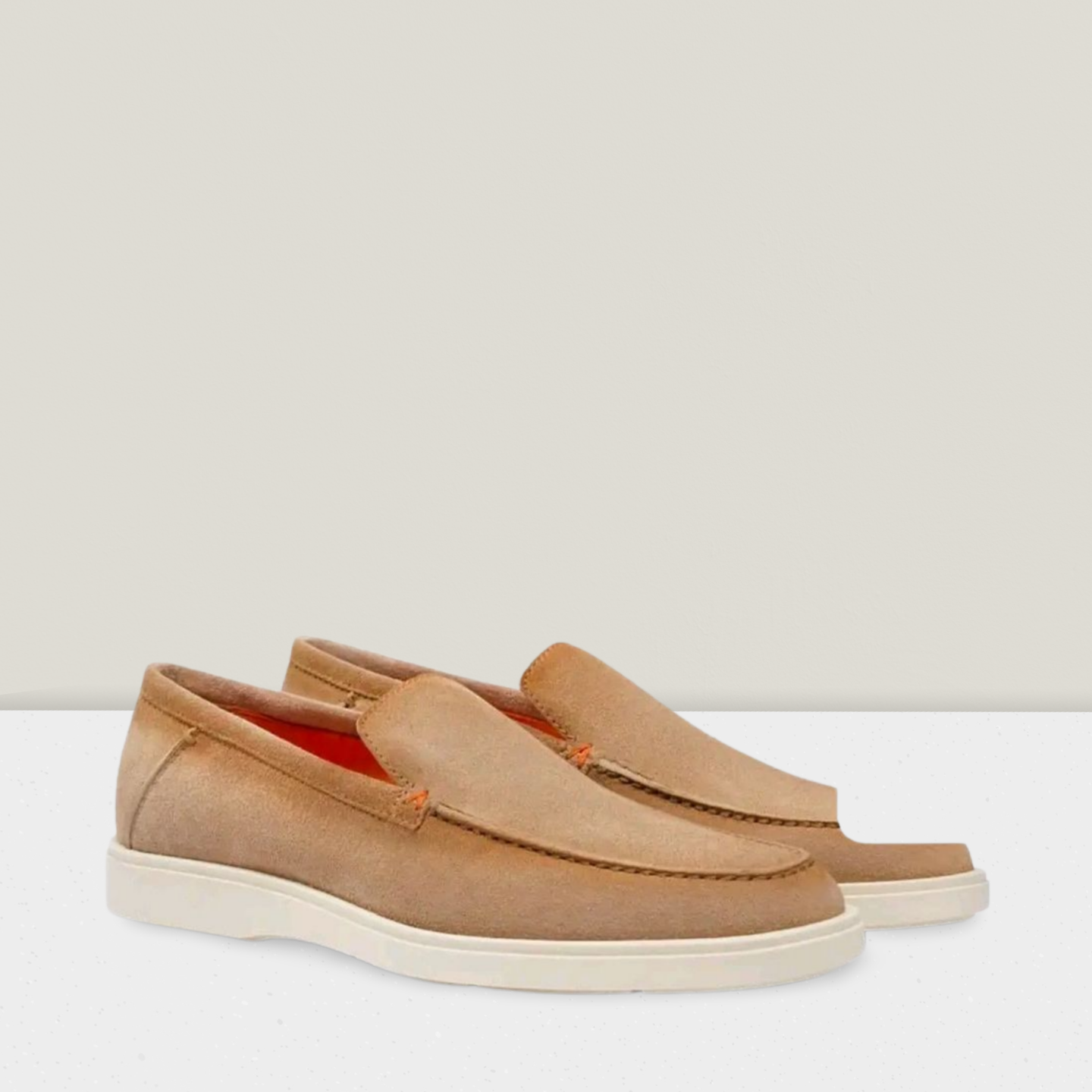 SANTONi Mocassins  en daim beige