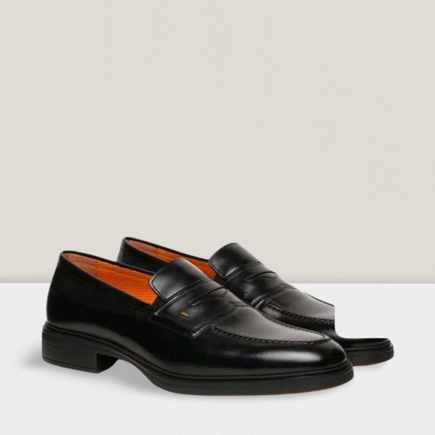Mocassins SANTONi Easy en cuir noir