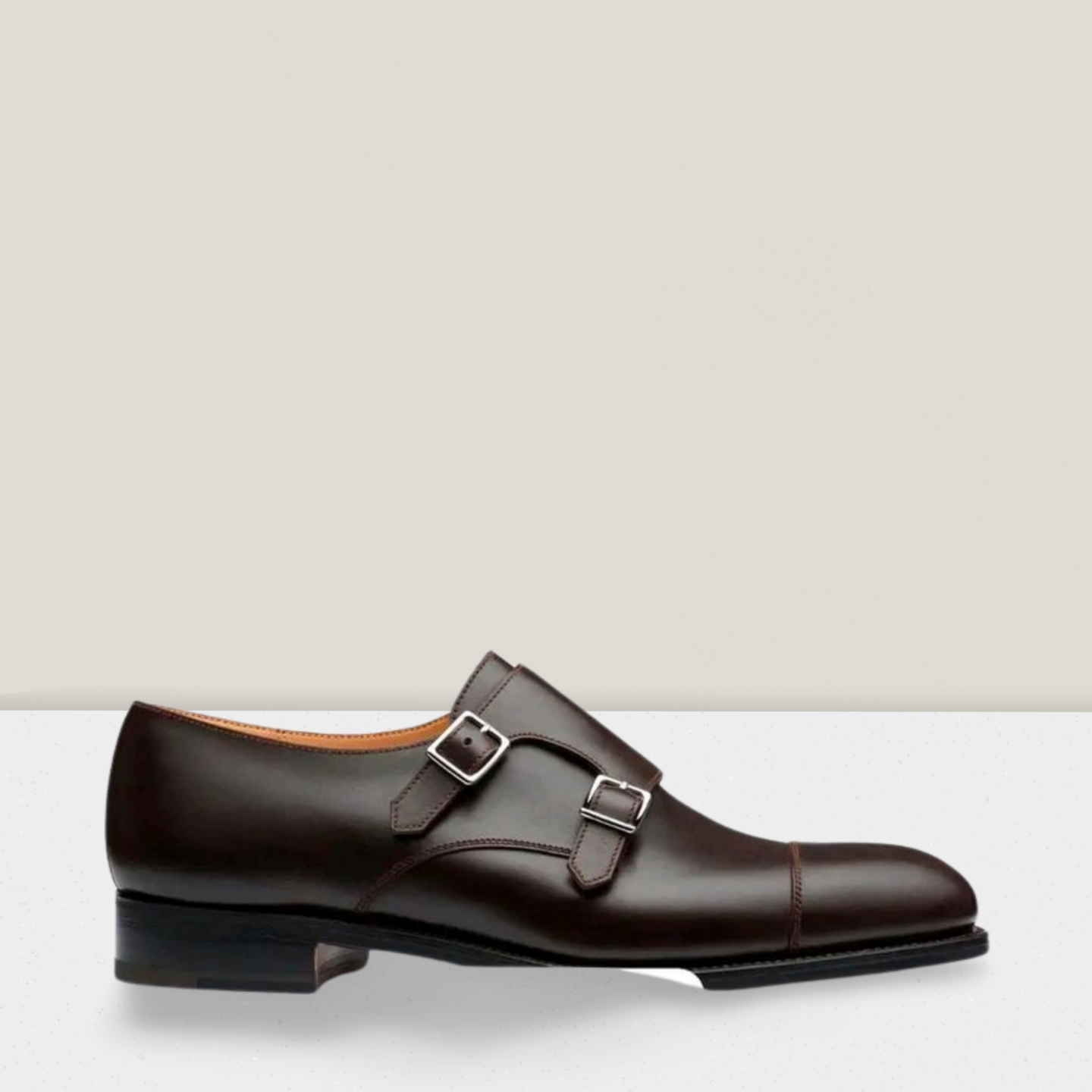 J.M WESTON Derby double boucle en cuir marron