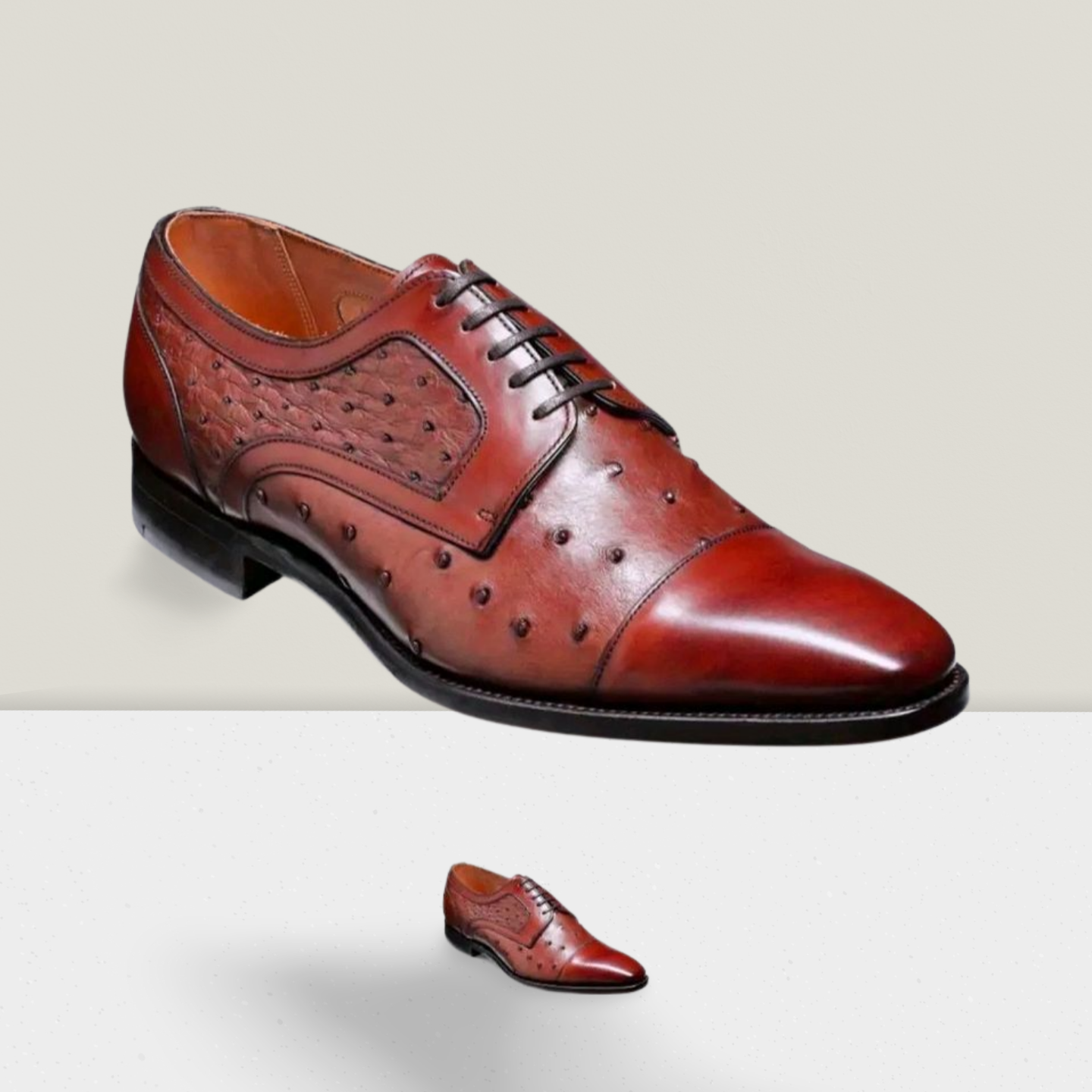 BARKER Bach veau brun / autruche 